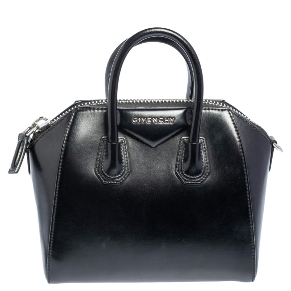 Pre Owned Givenchy Black Leather Mini Antigona Satchel