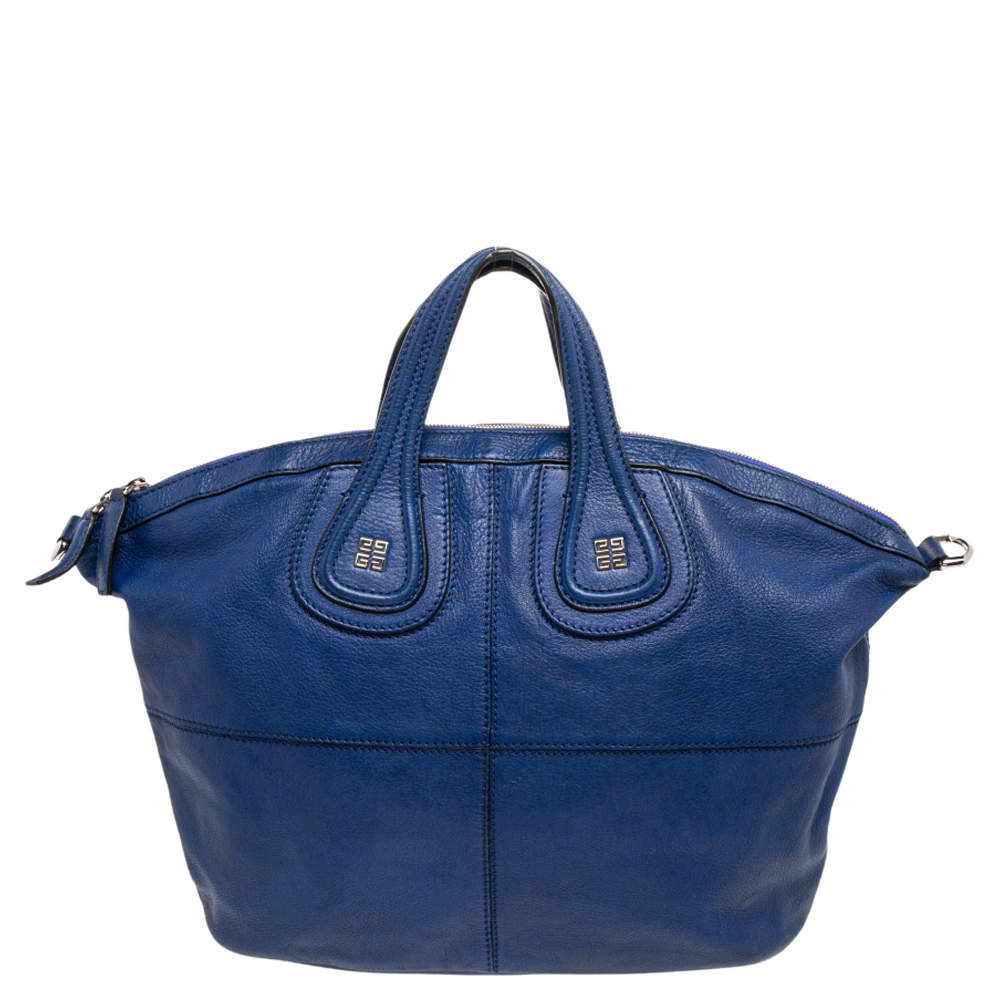 Pre Owned Givenchy Blue Leather Nightingale Tote
