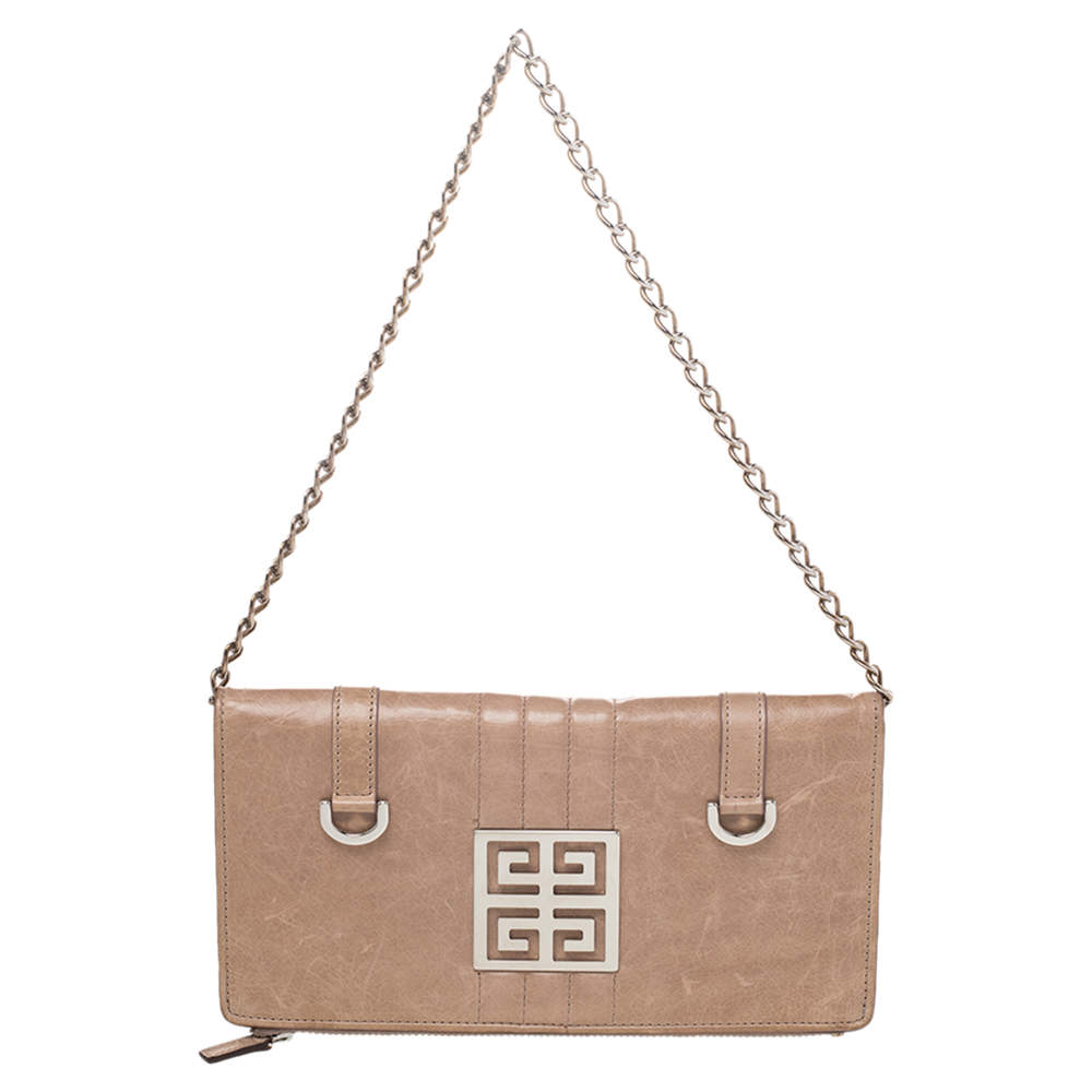 مملوكة مسبقًا محفظة بسلسلة جيفنشي جلد بيج