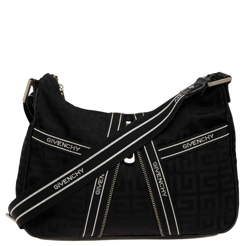 Pre Owned Givenchy Black Signature Canvas Shoulder Bag