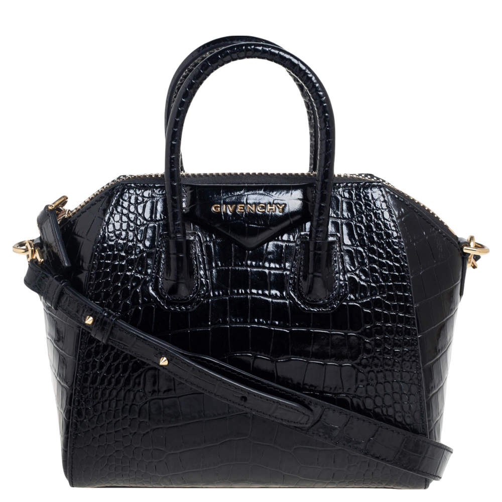 Pre Owned حقيبة ساتشل جيفنشي انتيغونا جلد فضي صغيرة