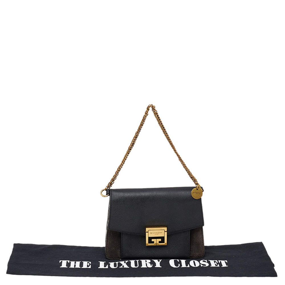 Givenchy Black Leather And Suede Small GV3 Shoulder Bag Givenchy | TLC