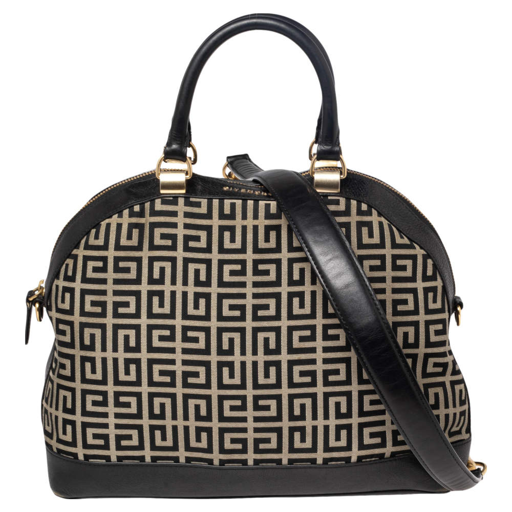 Pre Owned حقيبة ساتشل جيفنشي جلد وكانفاس بيج / أسود