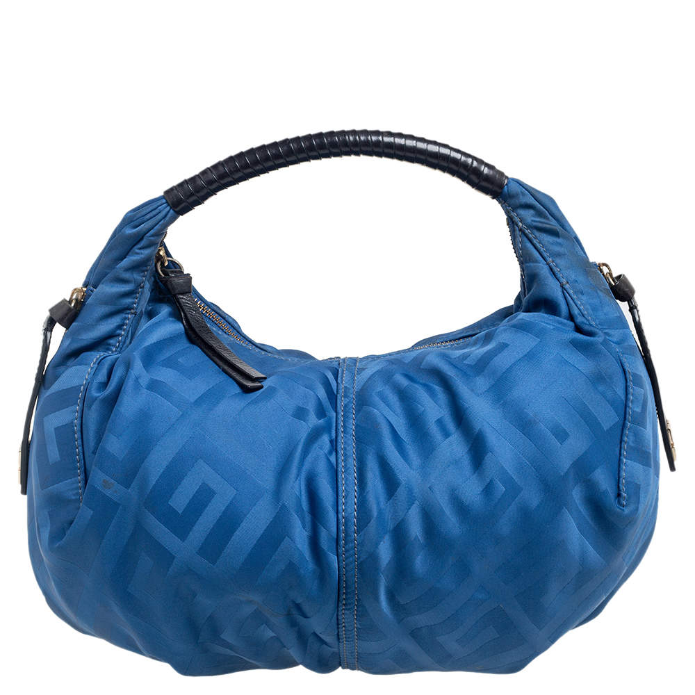 Pre Owned Givenchy Blue/Black Monogram Zip Hobo