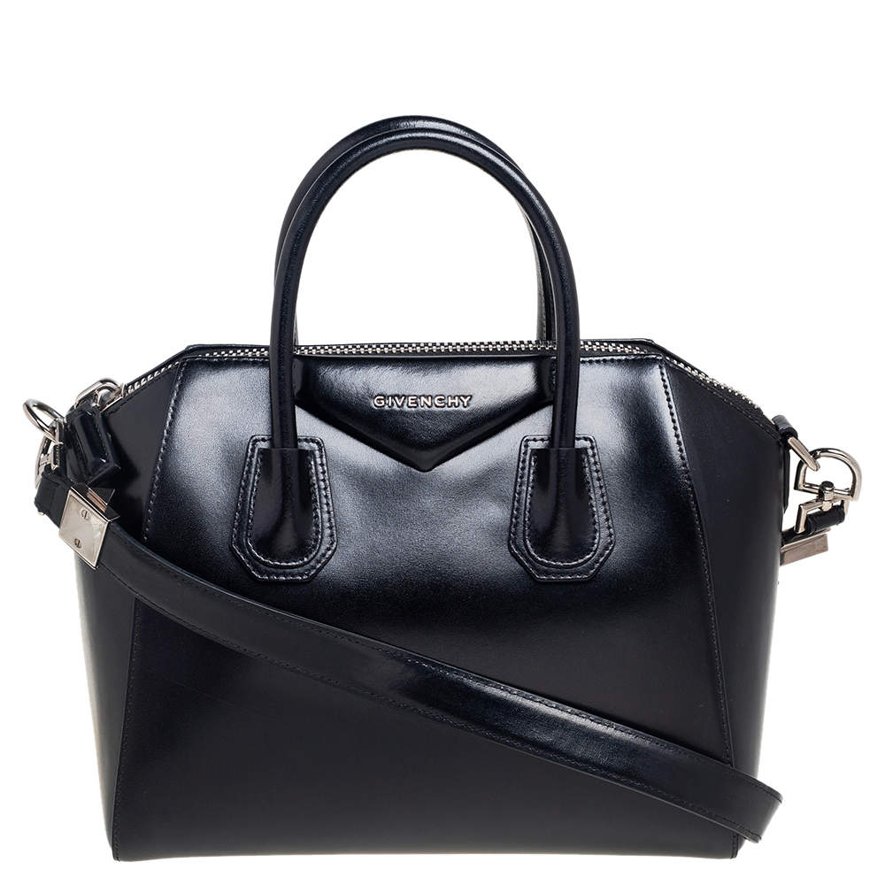 Pre Owned  Givenchy Black Glossy Leather Small Antigona Satchel