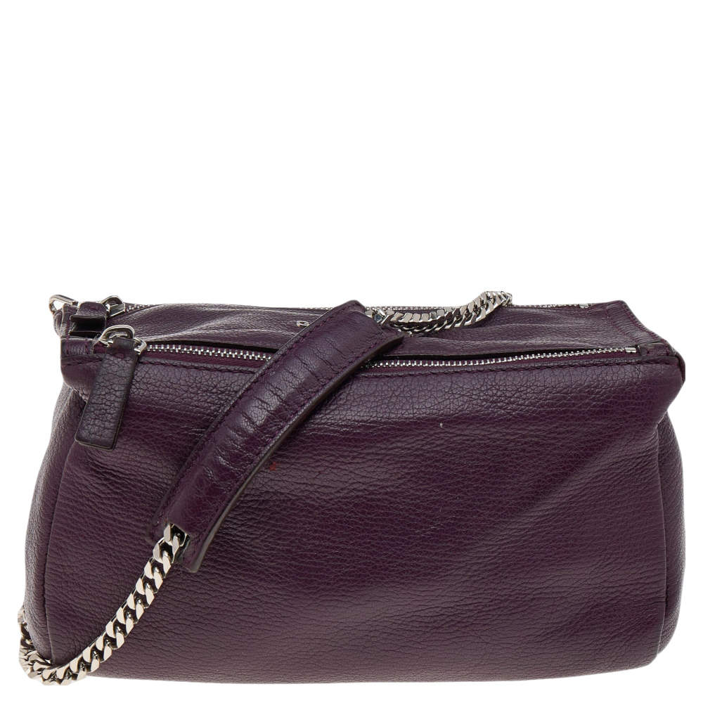 مملوكة مسبقًا حقيبة كتف جيفنشي ميني سلسلة باندورا جلد بنفسجي