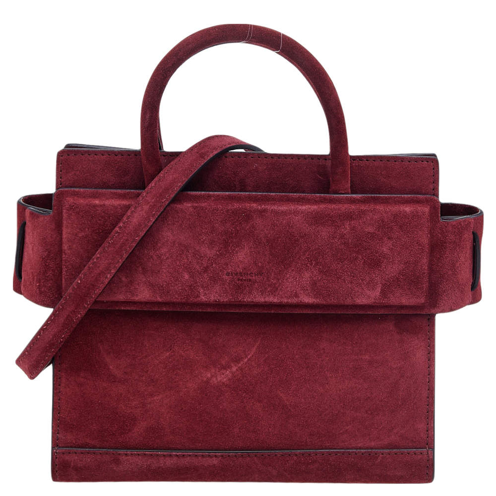 Pre Owned Givenchy Red Suede Shoulder Bag