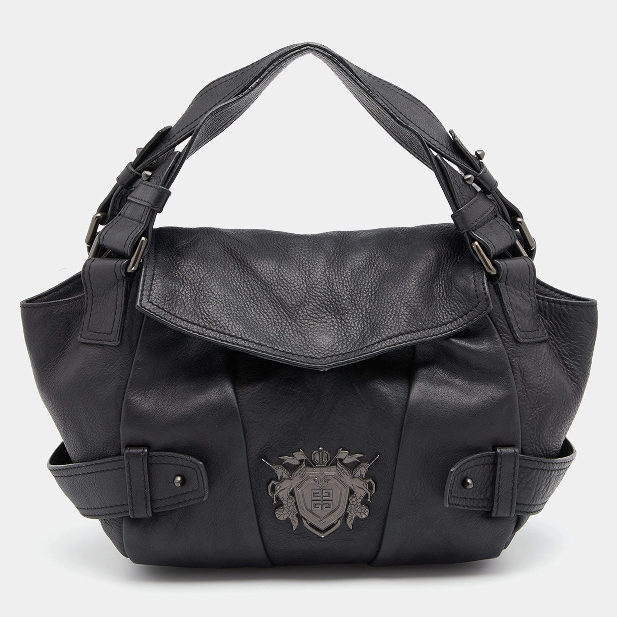Pre Owned Givenchy Black Leather Satchel
