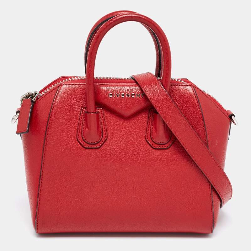 Pre Owned حقيبة ساتشل جيفنشي ميني أنتيغونا جلد أحمر 