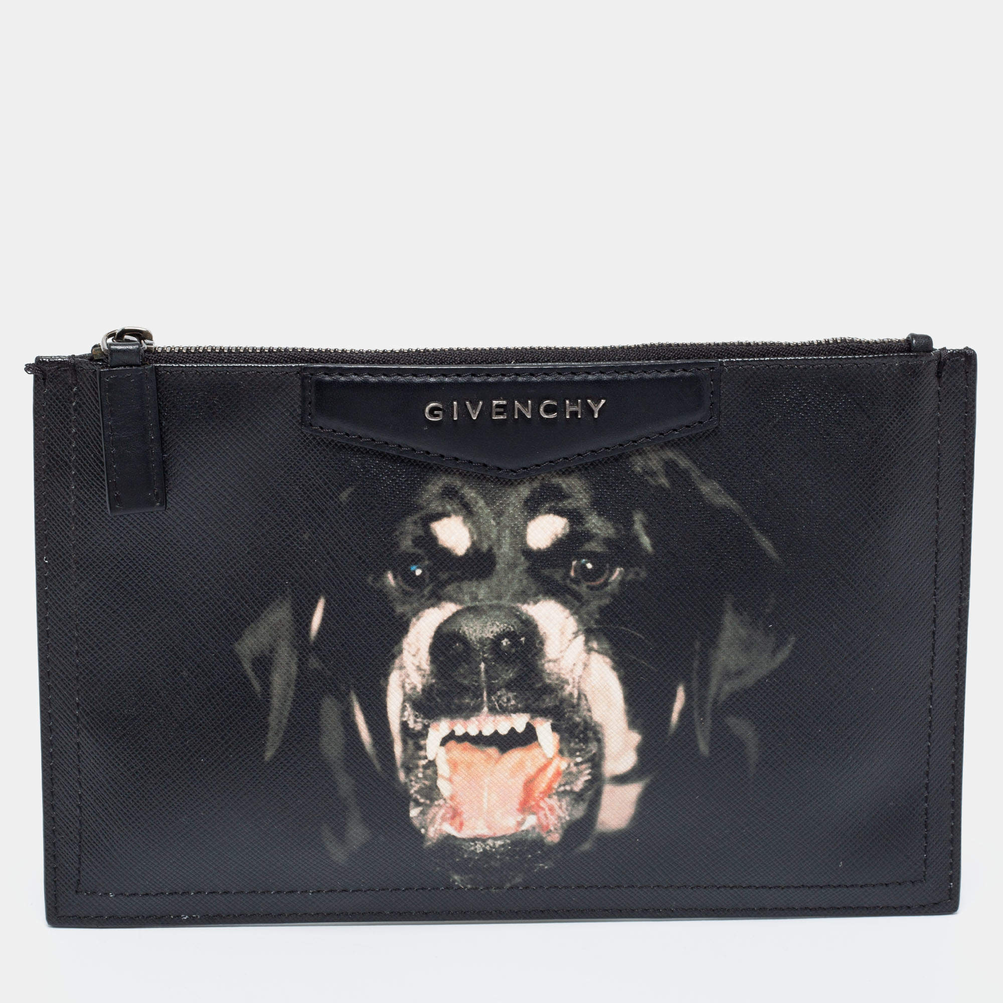 Pre Owned حقيبة صغيرة جيفني روتفايلر فيس كانفاس مقوى سوداء 