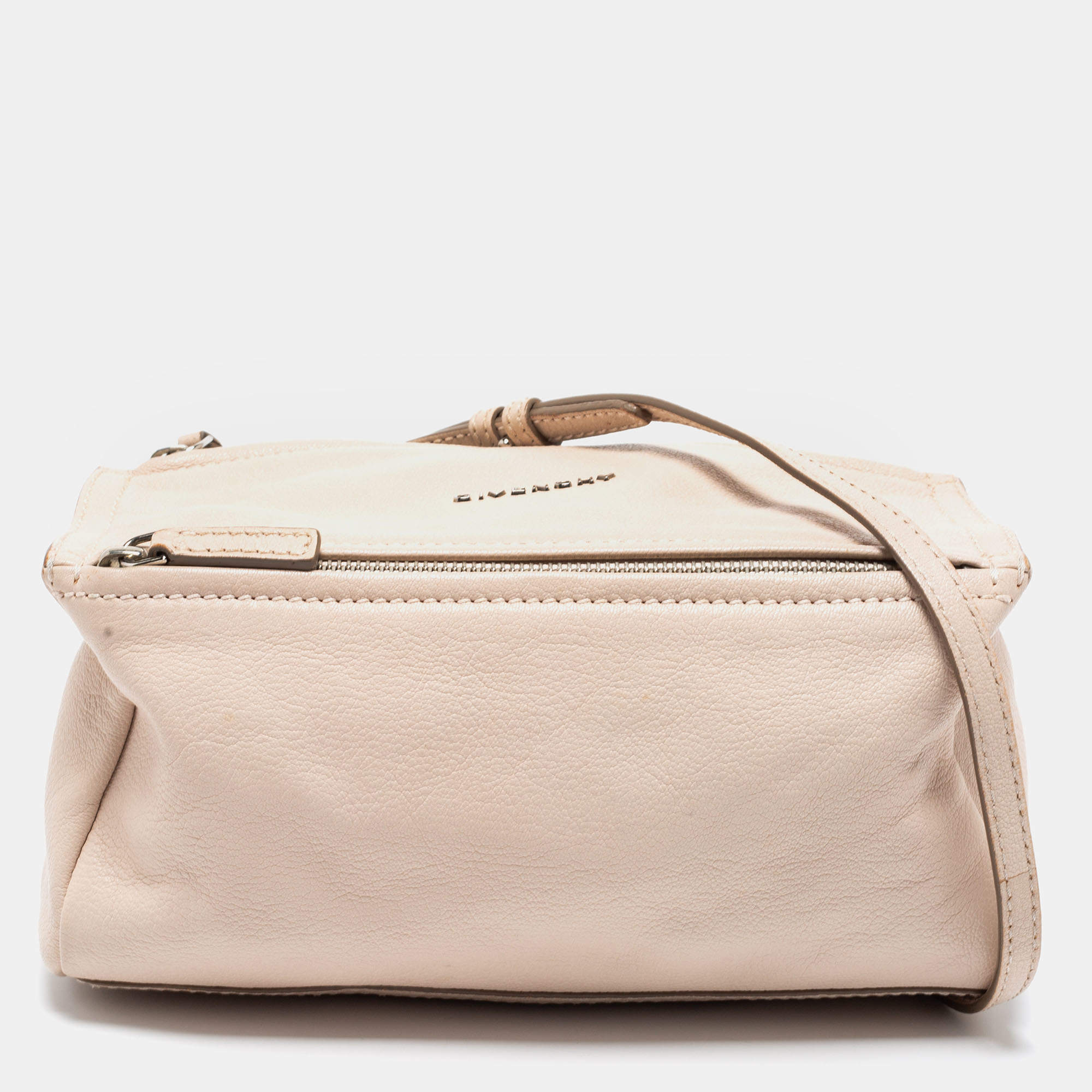 Pre Owned Givenchy Powder Pink Leather Mini Pandora Crossbody Bag