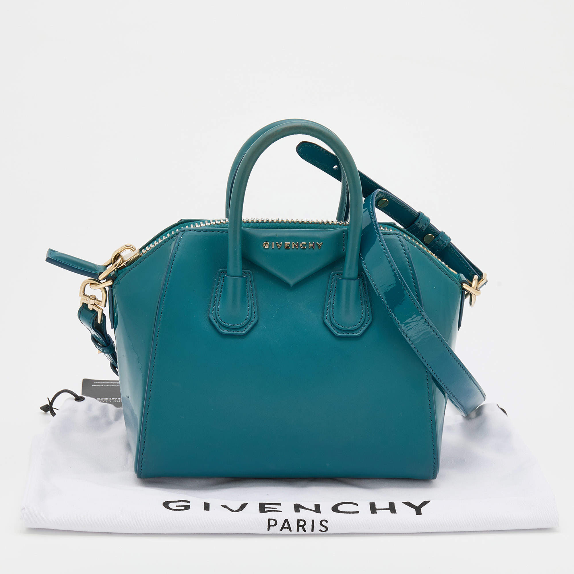 Givenchy Teal Blue Patent and Leather Mini Antigona Satchel Givenchy | TLC