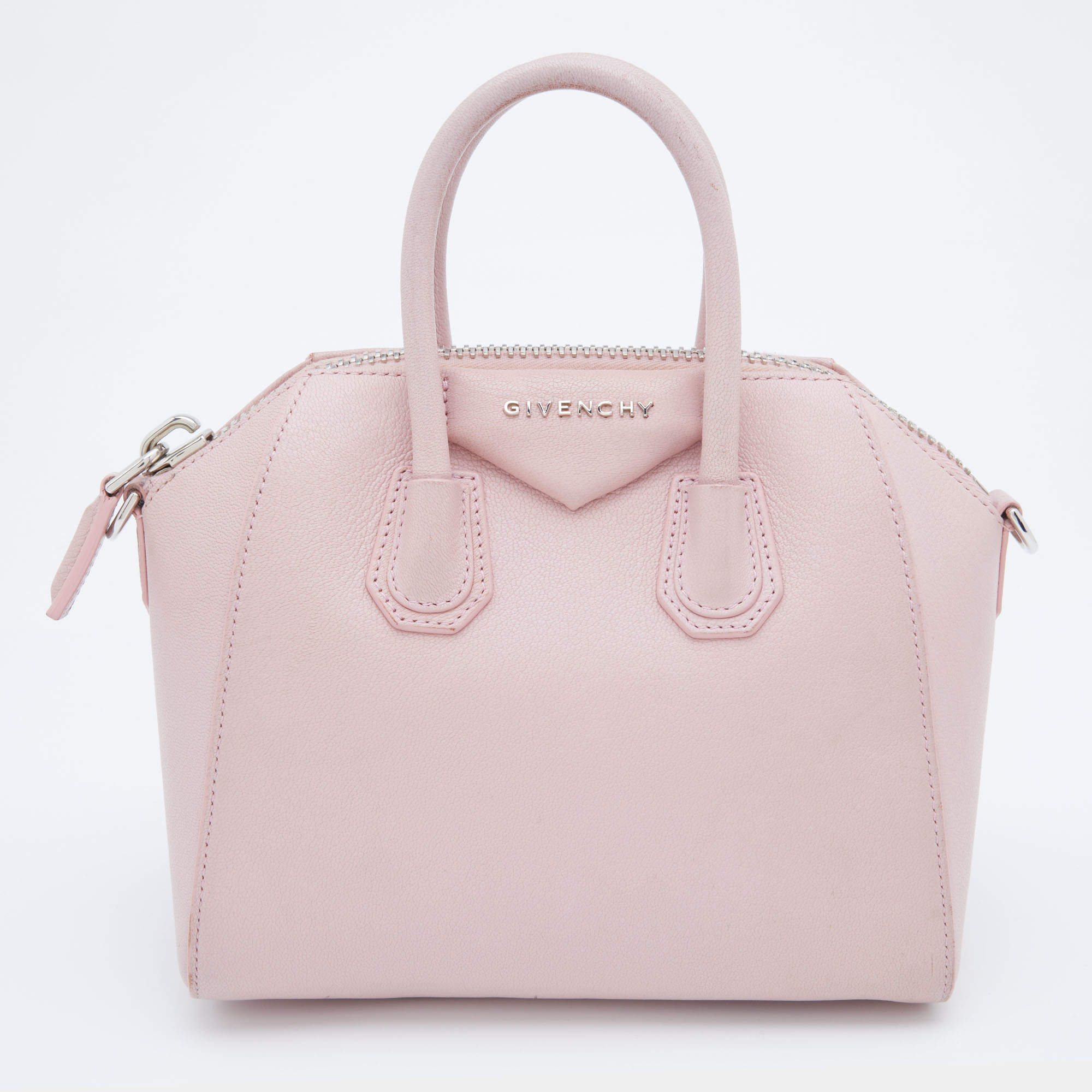 domesticate Counterfeit feminine Givenchy Light Pink Leather Mini Antigona Satchel Givenchy | TLC