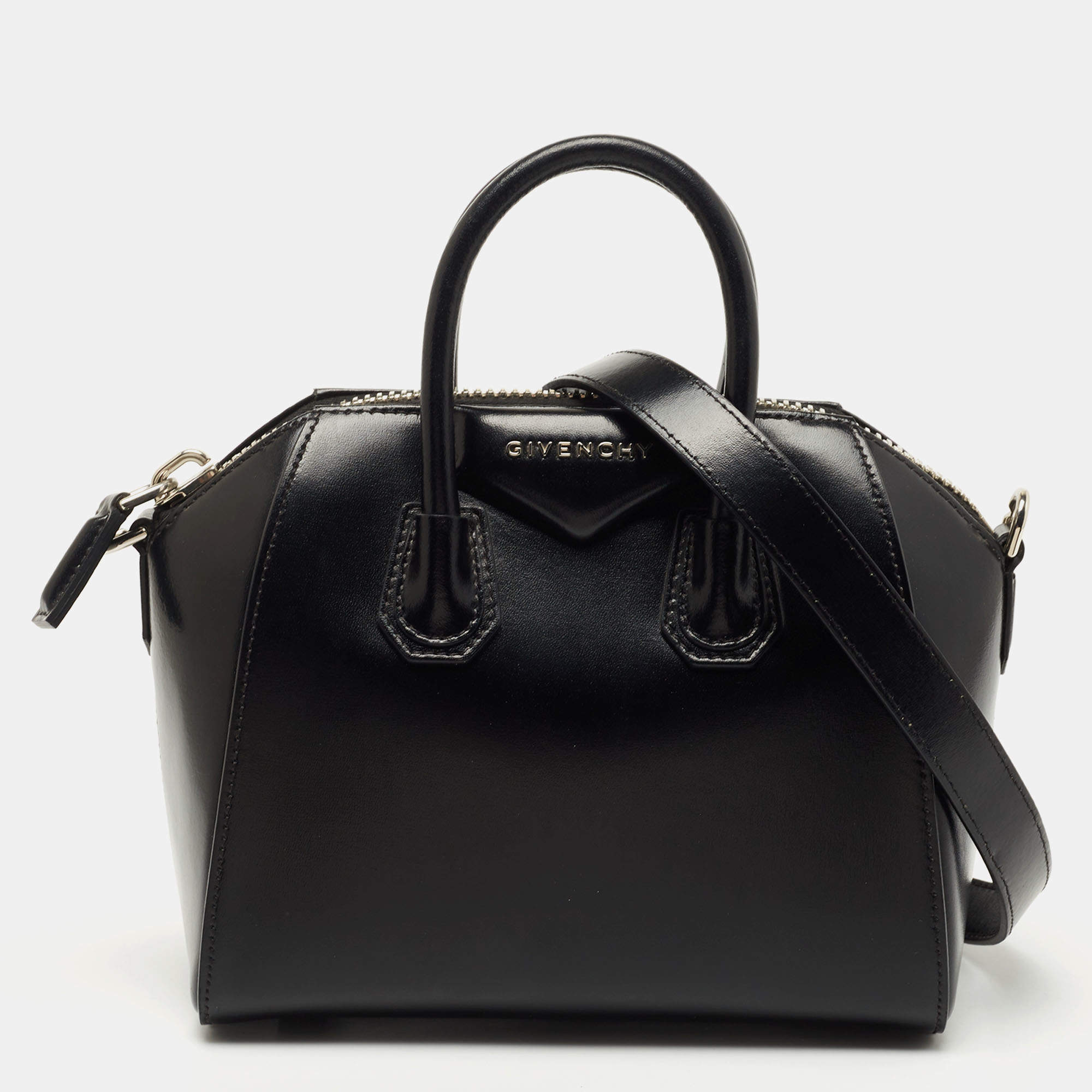 Pre Owned Givenchy Black Leather Mini Antigona Satchel