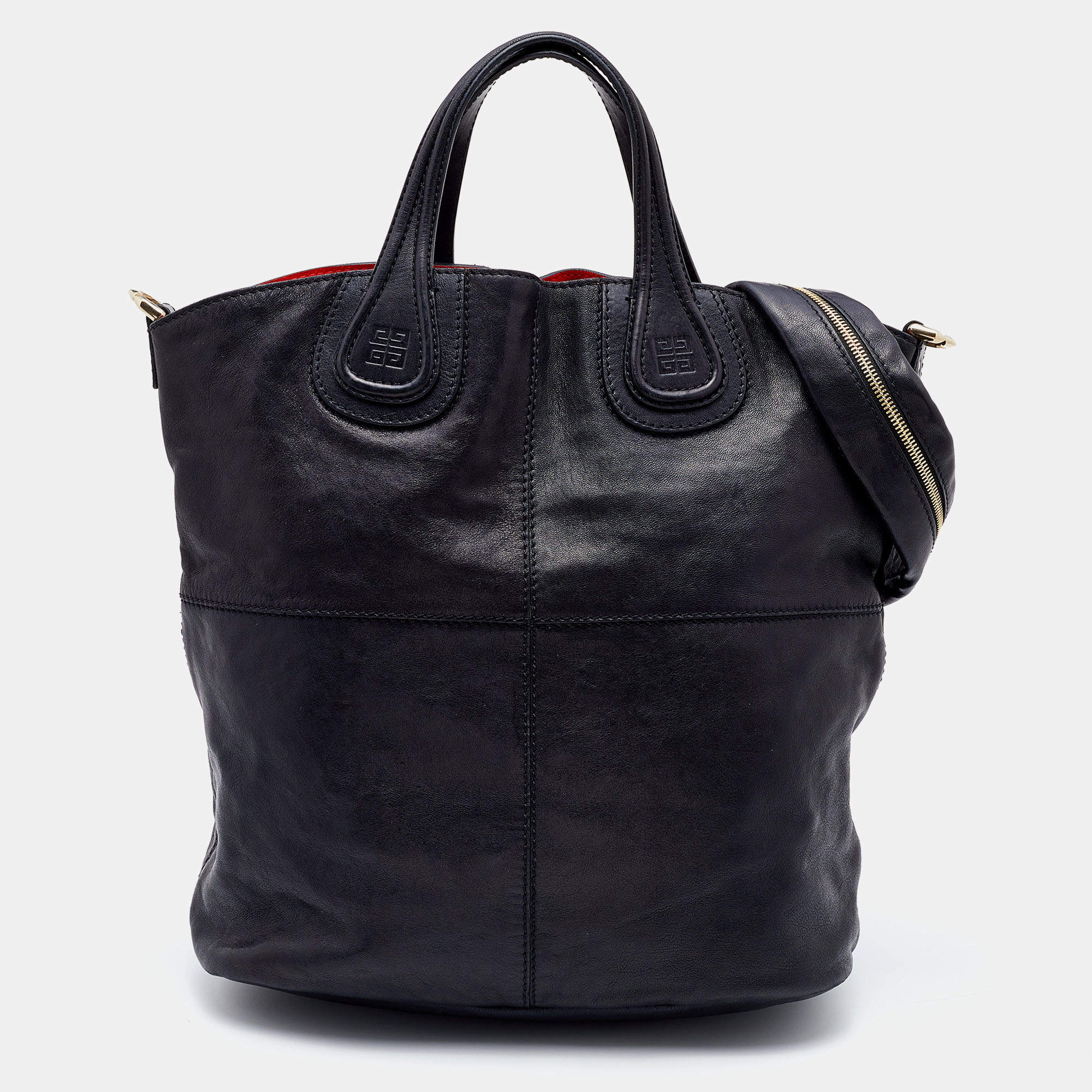Pre Owned Givenchy Black Leather Large Nightingale Hobo
