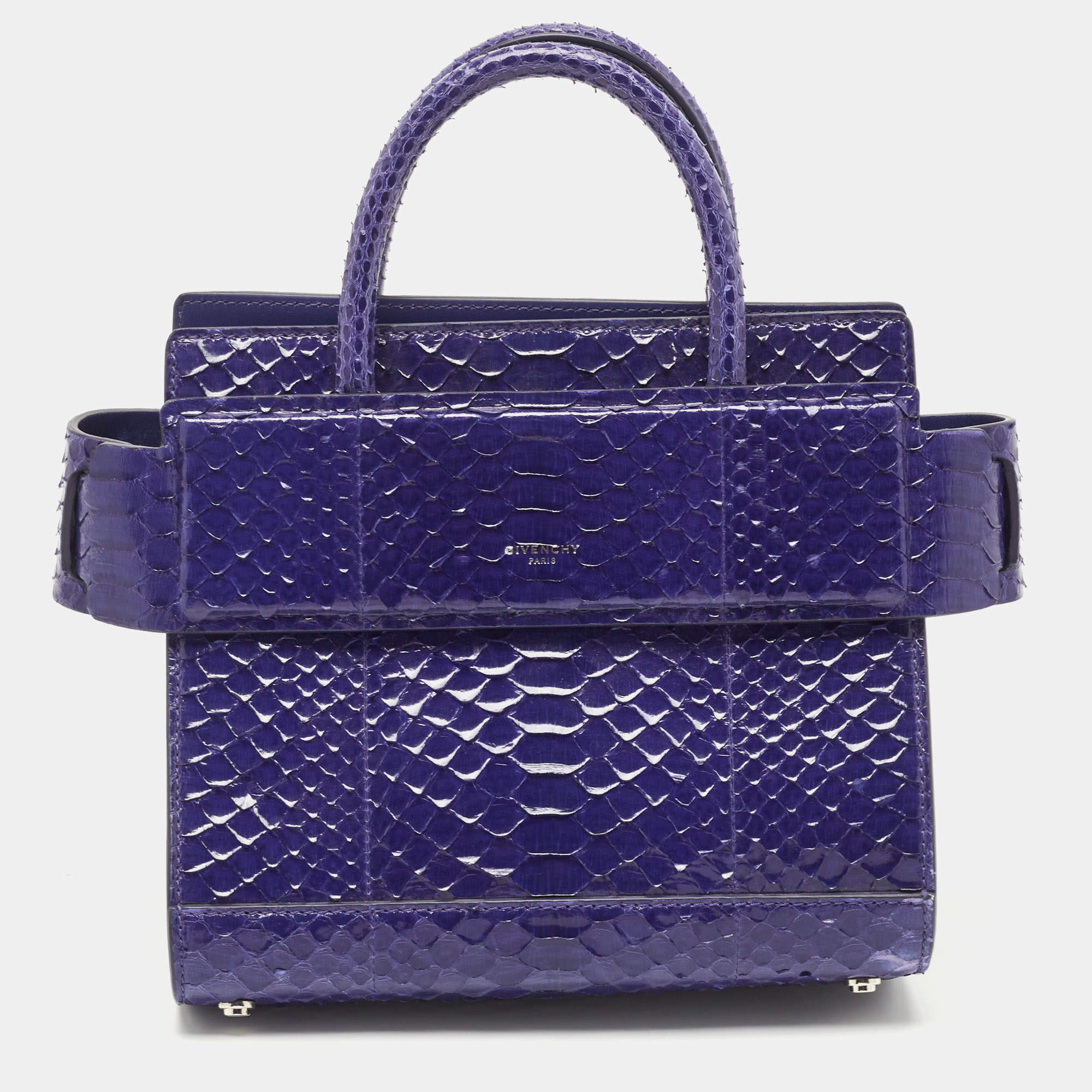 Givenchy Blue Shine Python Mini Horizon Crossbody Bag