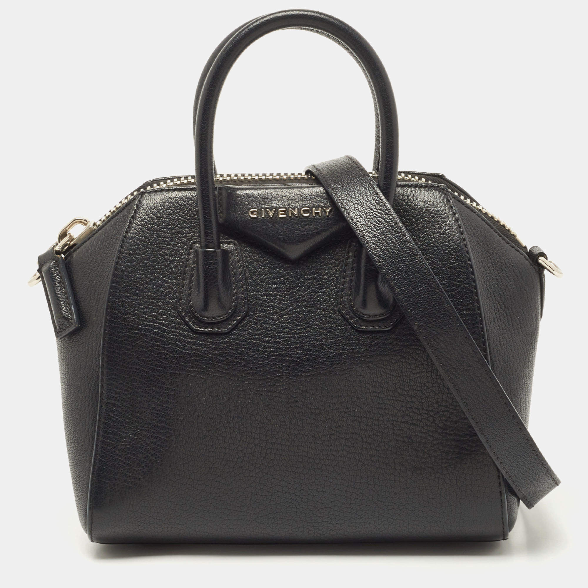 Pre Owned Givenchy Black Leather Mini Antigona Satchel
