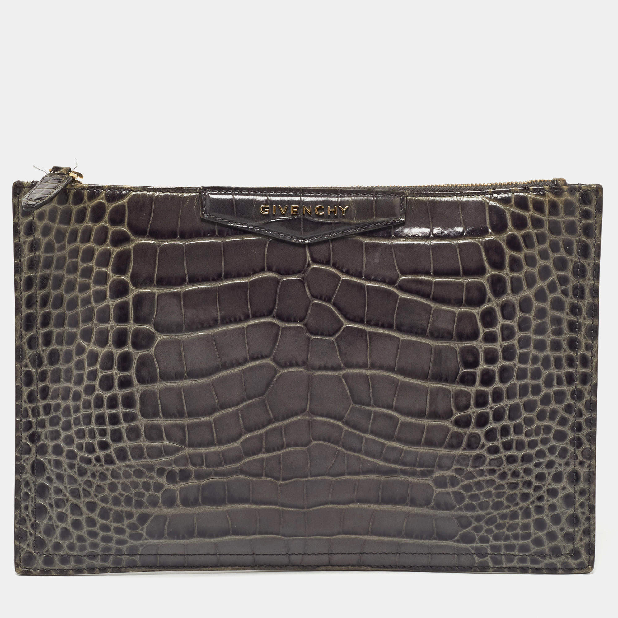 Givenchy Nano Antigona Satchel Bag in Crocodile-Embossed Leather