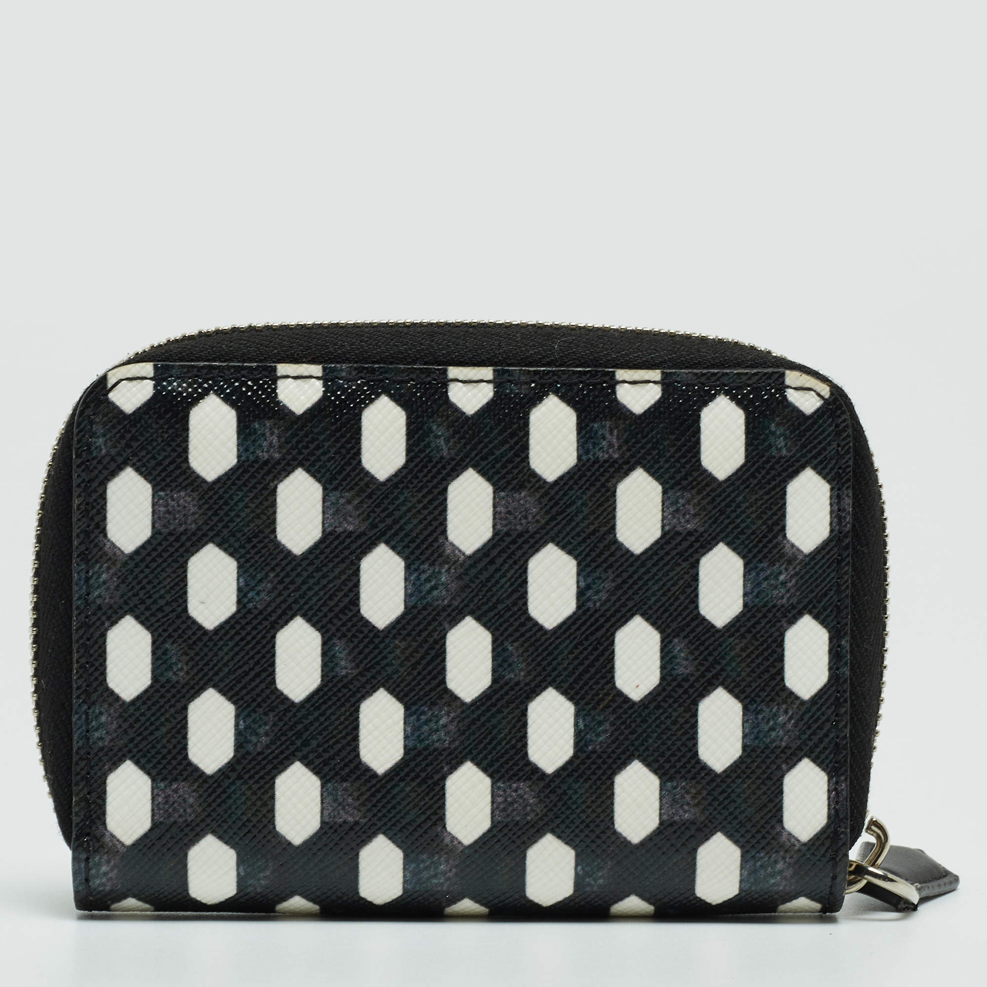 Givenchy Black/White Graphic Print Coated Canvas Zip Around Wallet