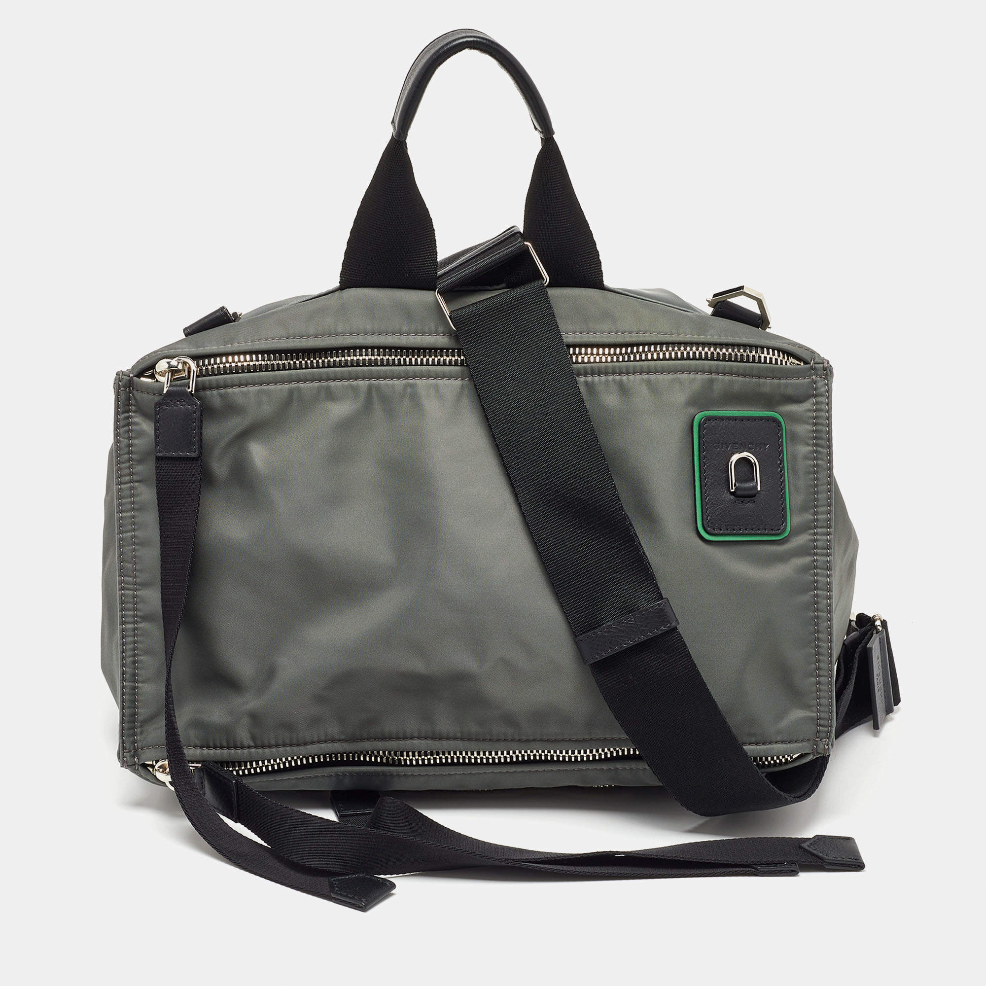 Givenchy Grey/Black Nylon Pandora Top Handle Bag