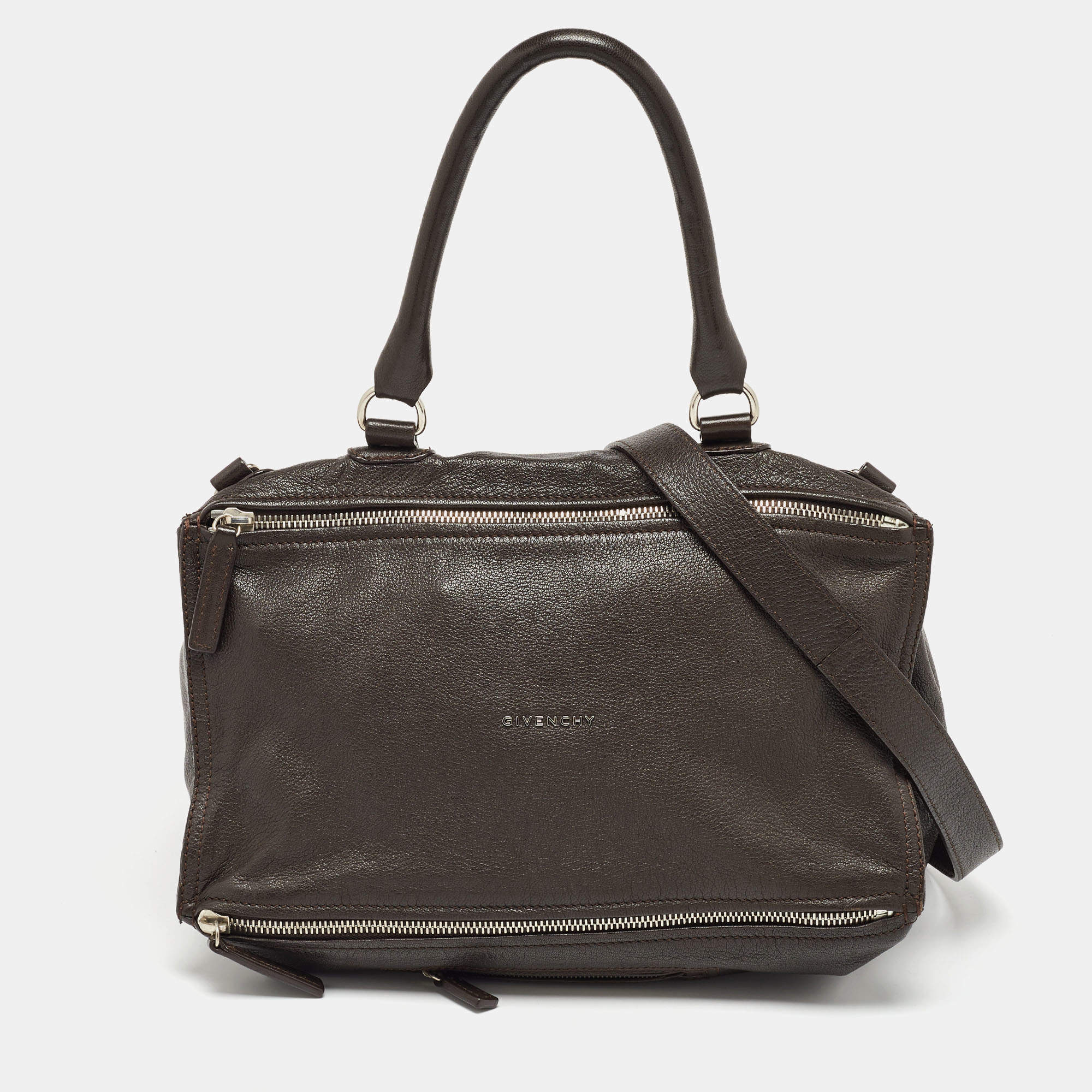 Givenchy Brown Leather Pandora Top Handle Bag