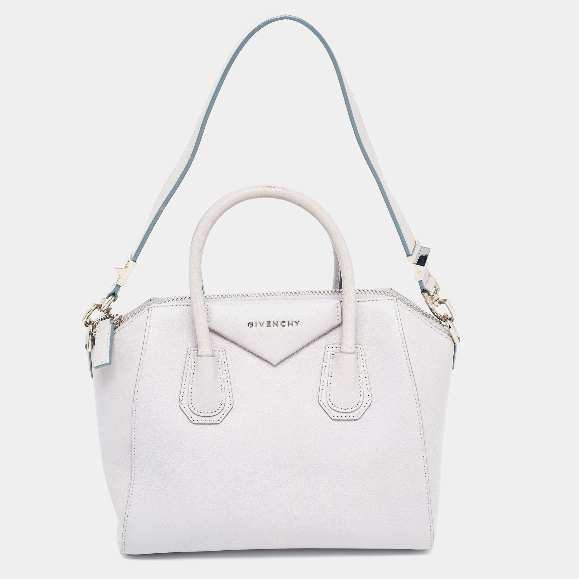 Pre Owned Givenchy Grey Leather Small Antigona Satchel
