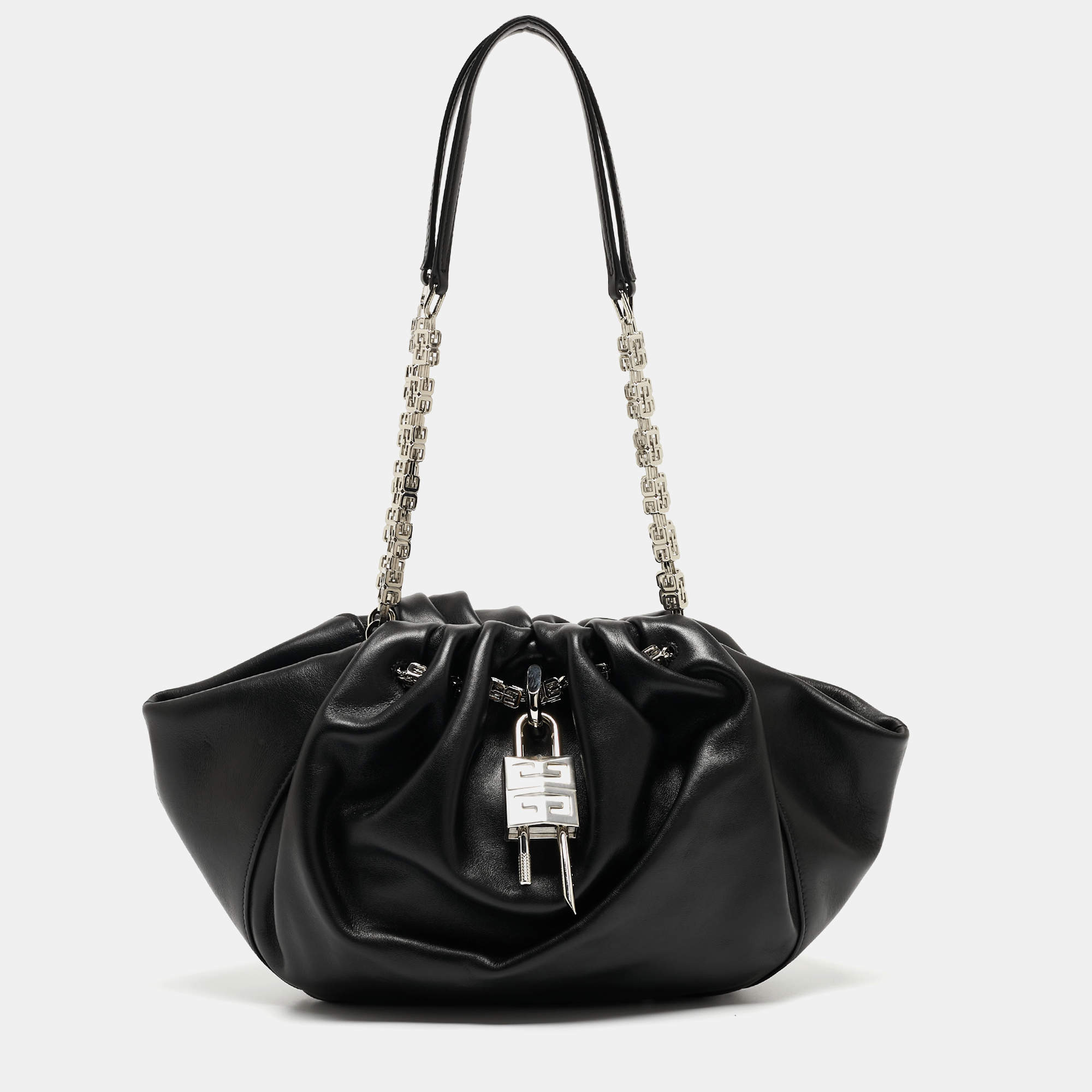 Givenchy Black Leather Kenny Chain Shoulder Bag