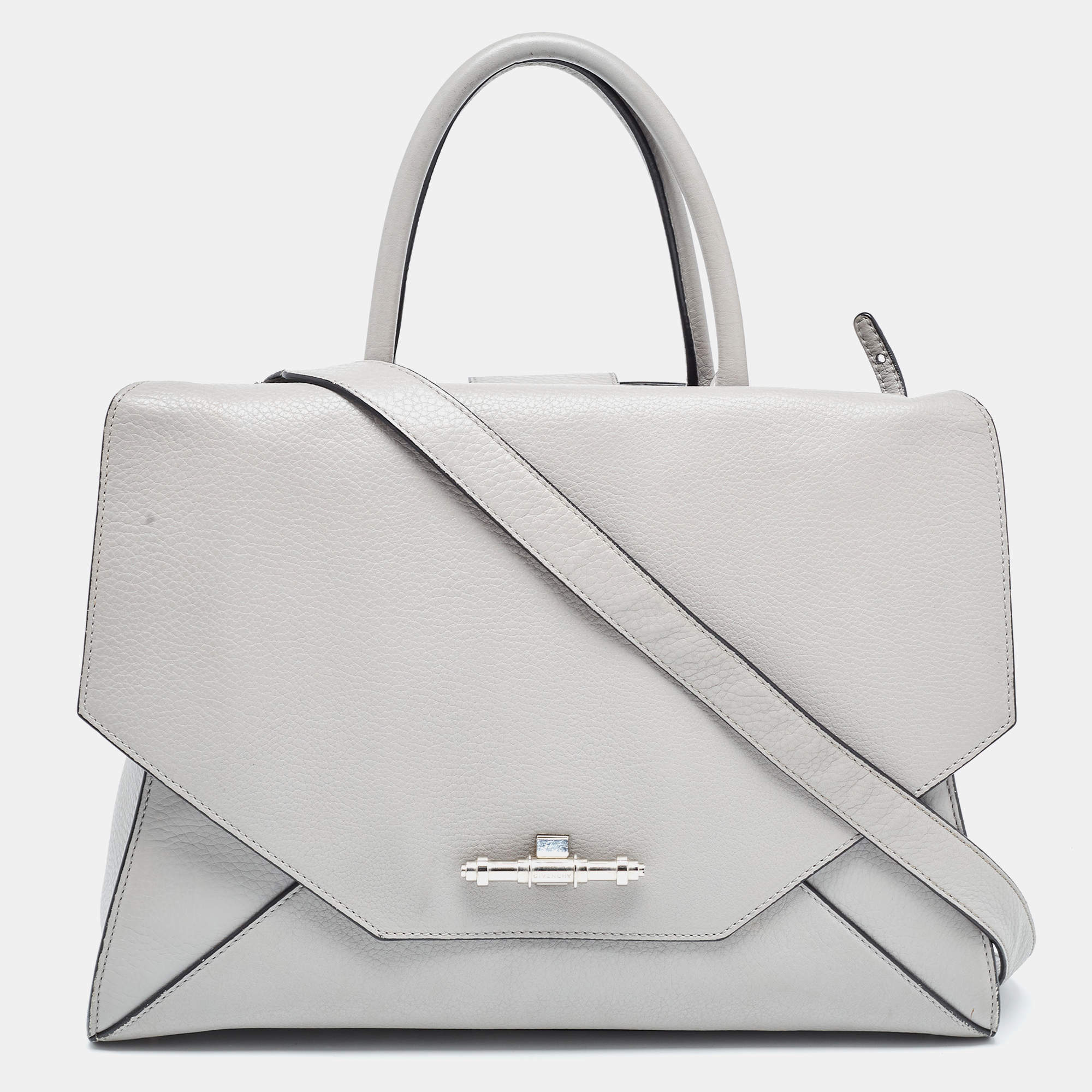 Givenchy Grey Leather Medium Obsedia Tote