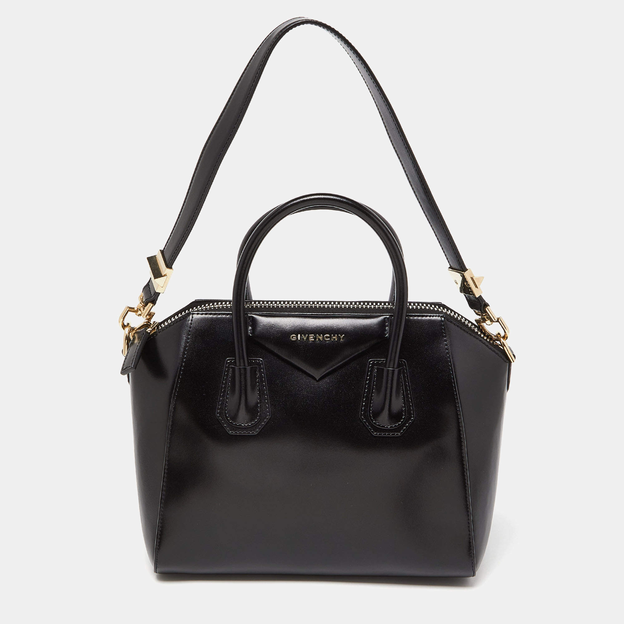 Pre Owned Givenchy Black Leather Small Antigona Satchel
