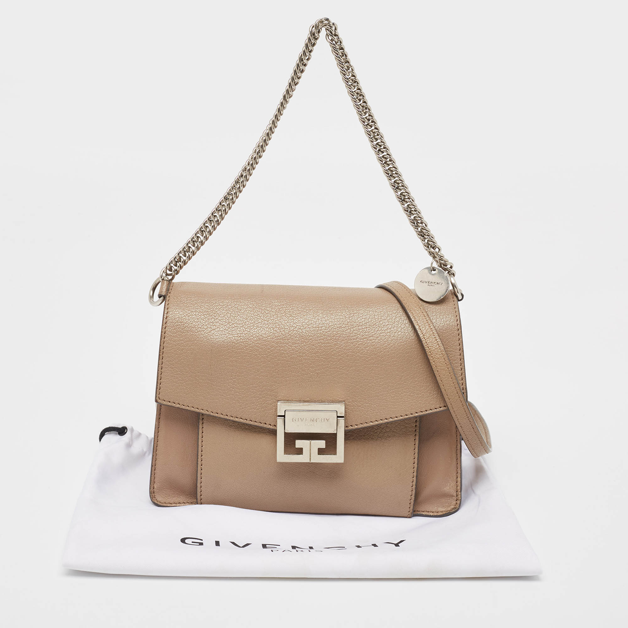 Givenchy Two Tone Beige Leather Small GV3 Shoulder Bag Givenchy TLC