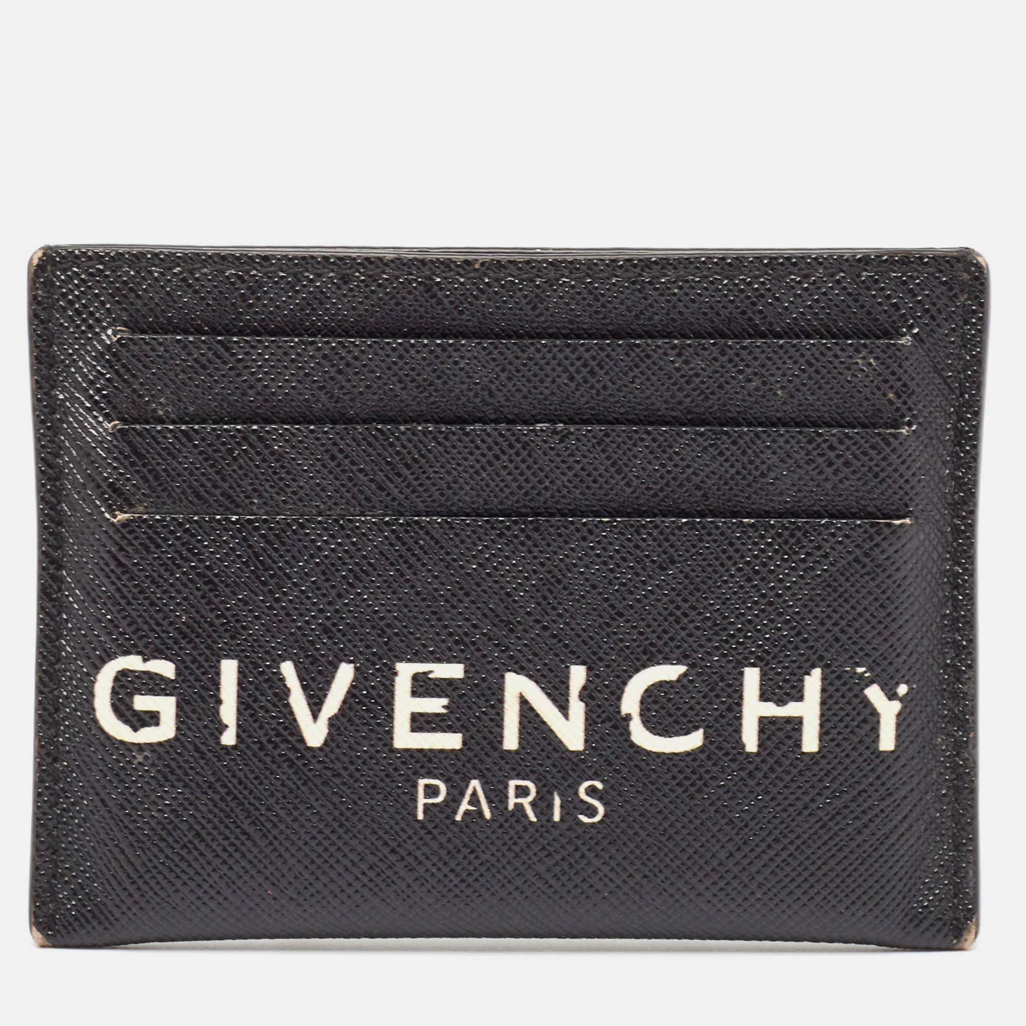 Givenchy Black/White Leather Logo Card Holder 