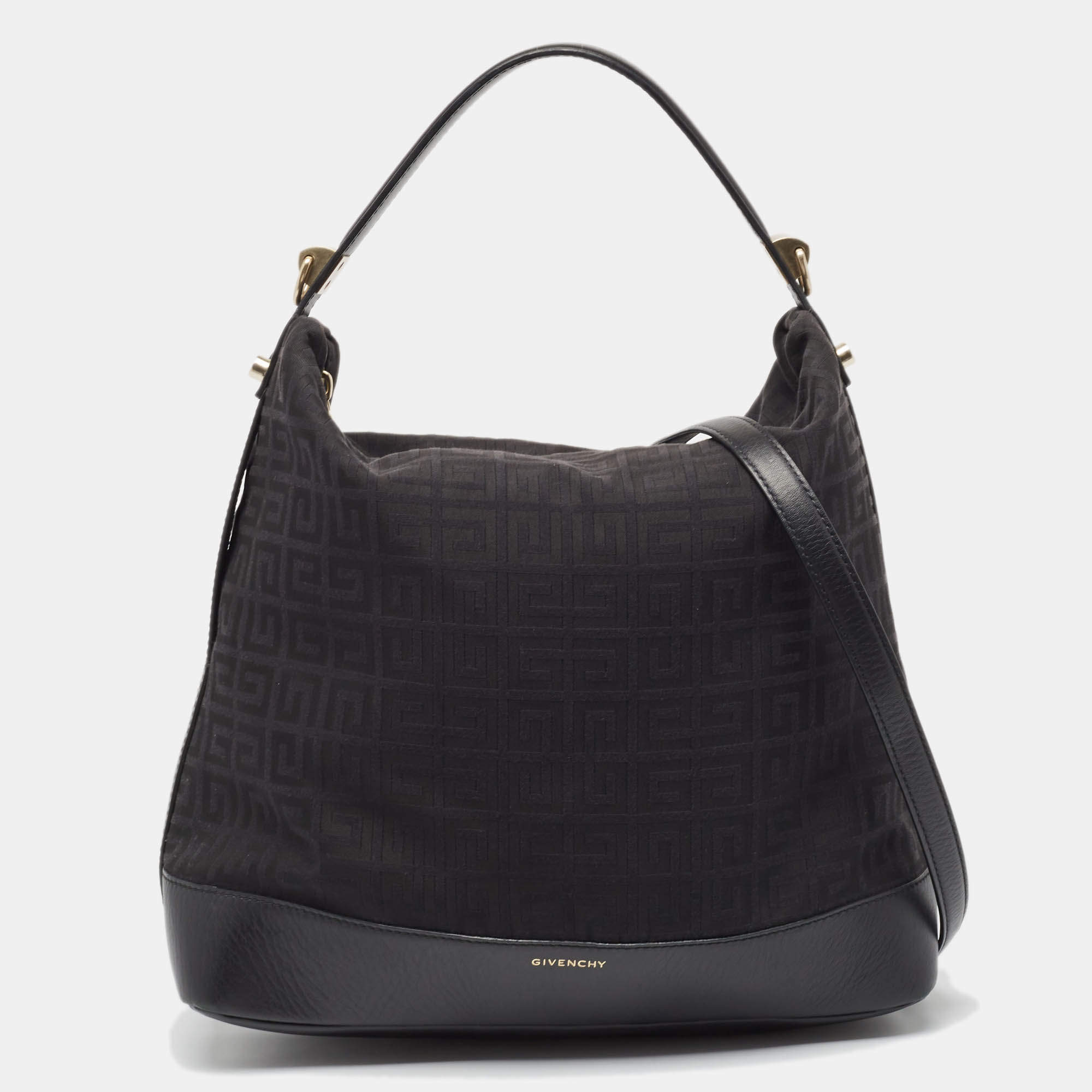 Givenchy Black Monogram Canvas and Leather Bucket Bag