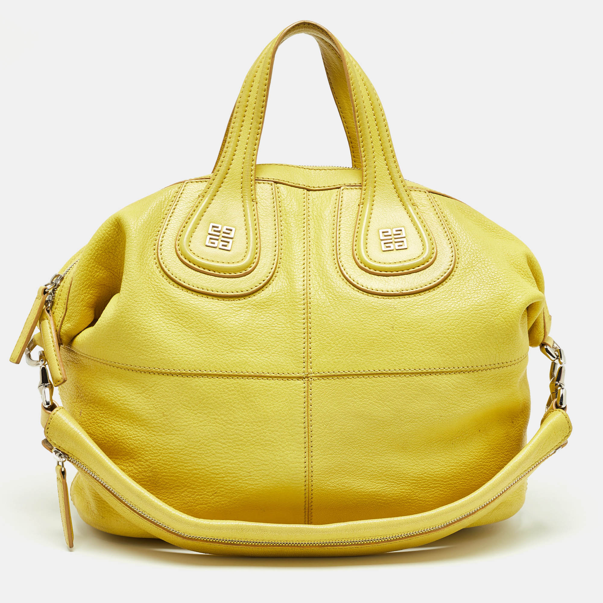 Pre Owned Givenchy Yellow Leather Medium Nightingale Bag