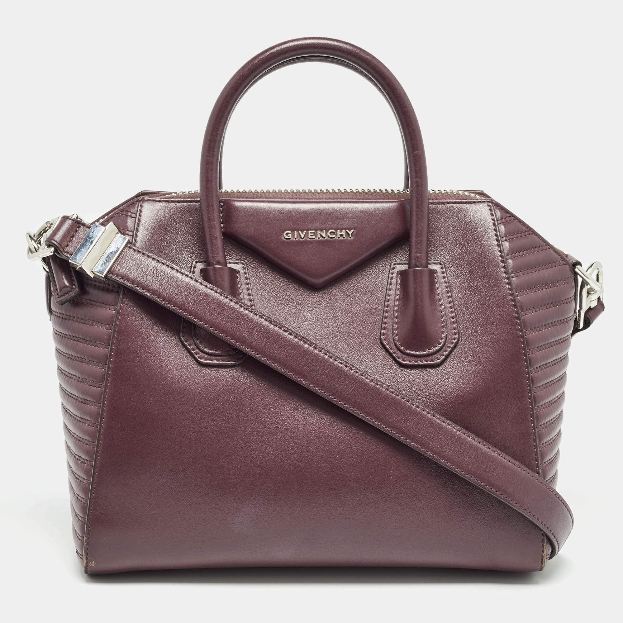 Givenchy Burgundy Leather Small Antigona Satchel