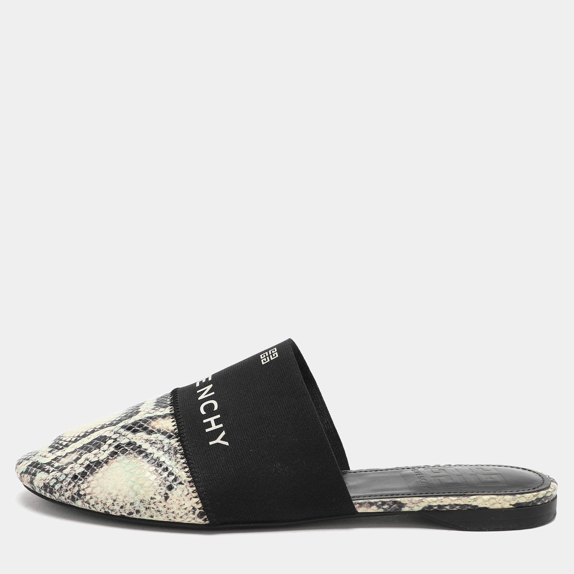 Givenchy Multicolor Python Embossed Leather Bedford Mules Size 37
