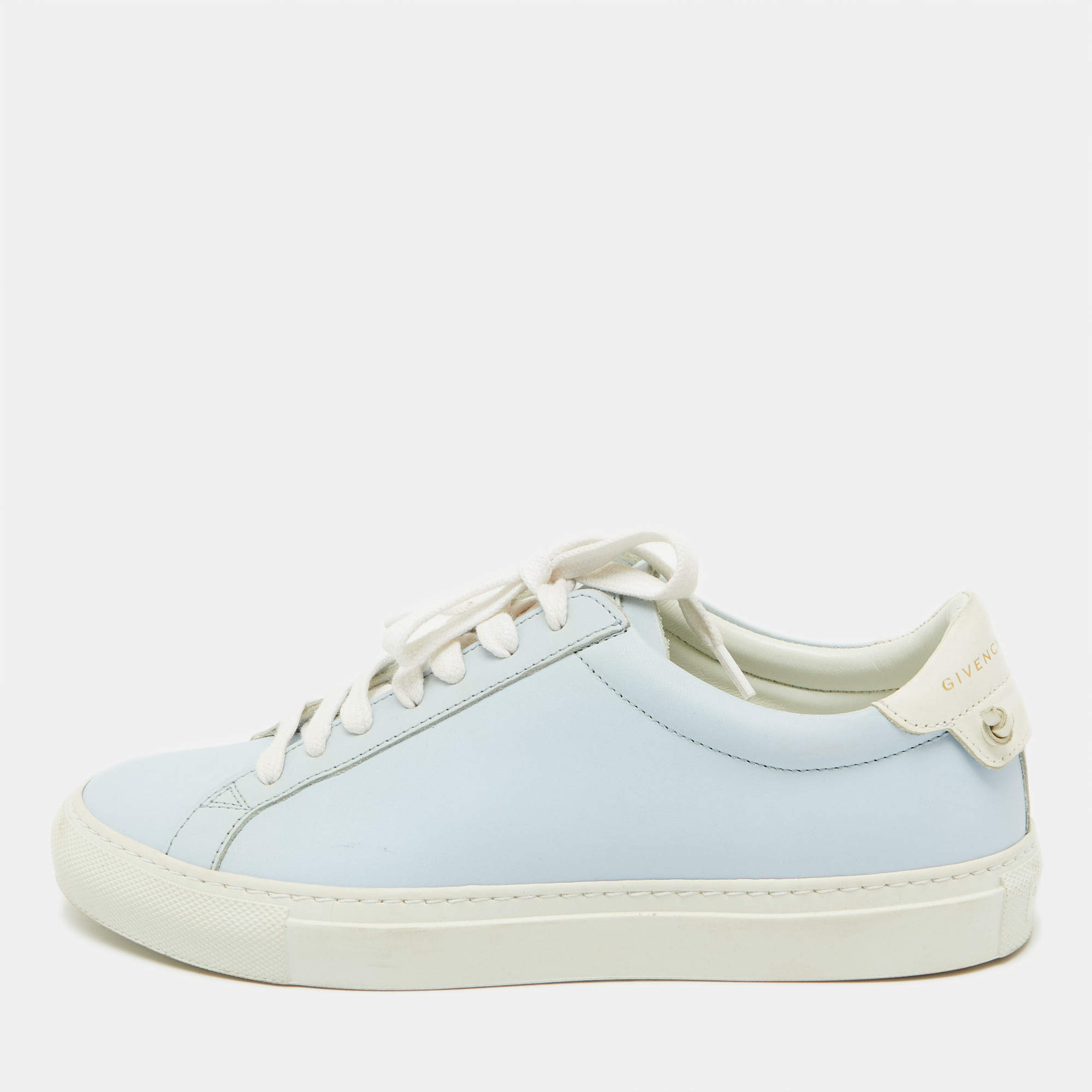 Givenchy Baby Blue/White Leather Urban Street Low Top Sneakers Size 38