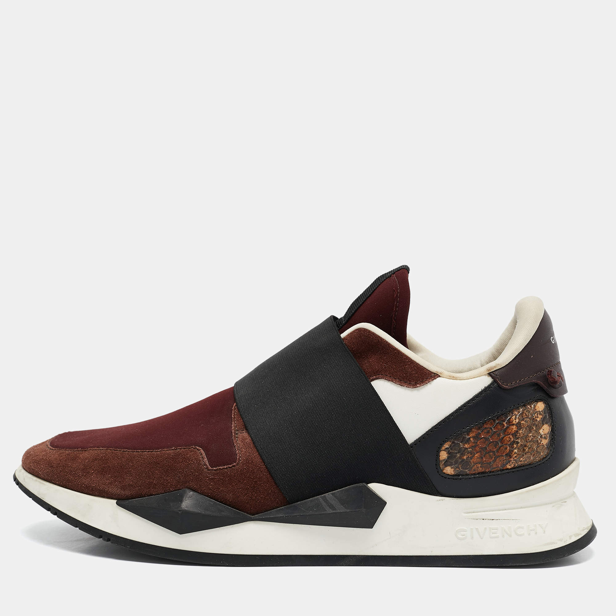 Pre Owned Givenchy Multicolor Neoprene and Leather Elastic Strap Active Sneakers Size 39