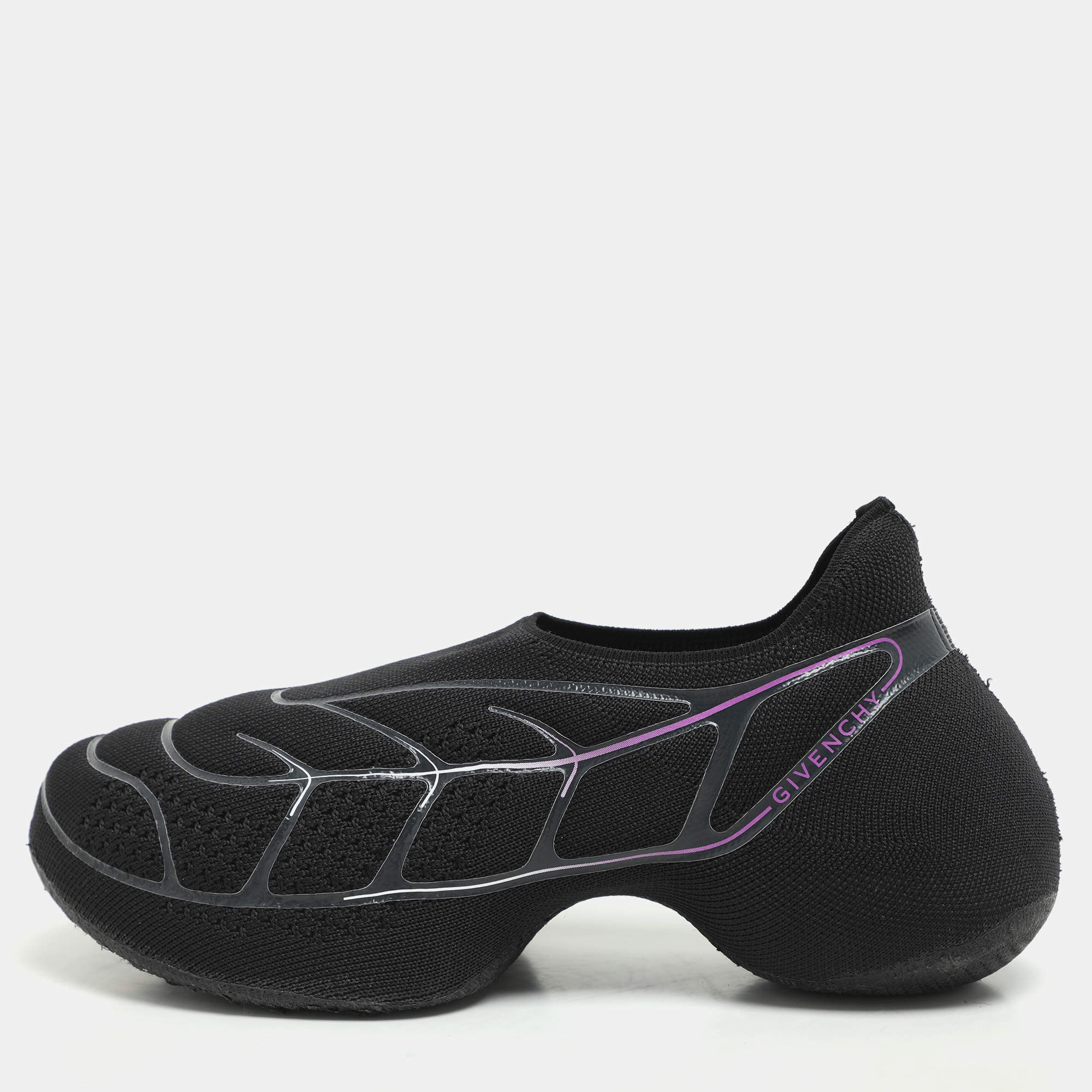 Pre Owned Givenchy Black Knit Fabric TK-360 Sneakers Size 37