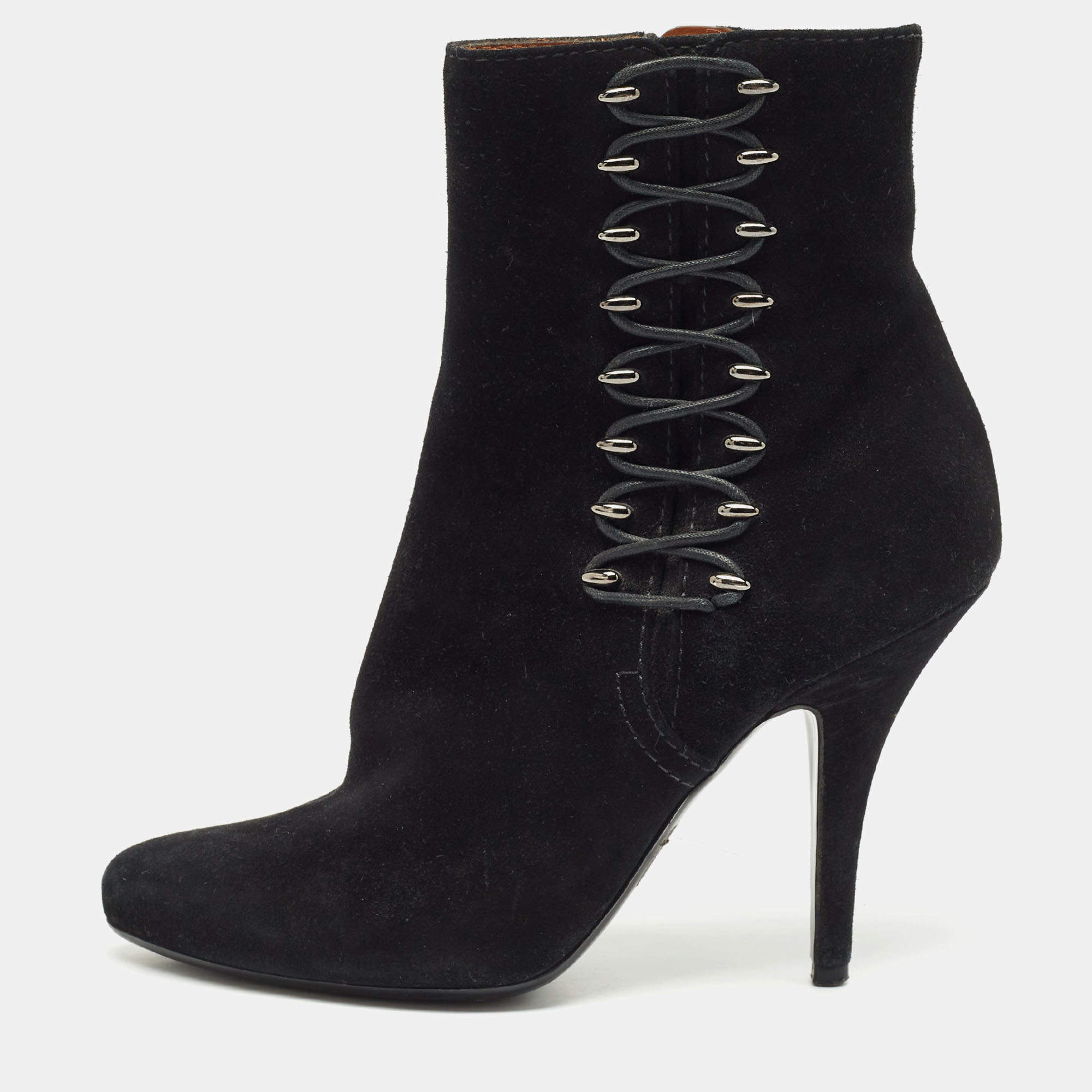 مملوكة مسبقًا Givenchy Black Suede Ankle Length Boots Size 37.5