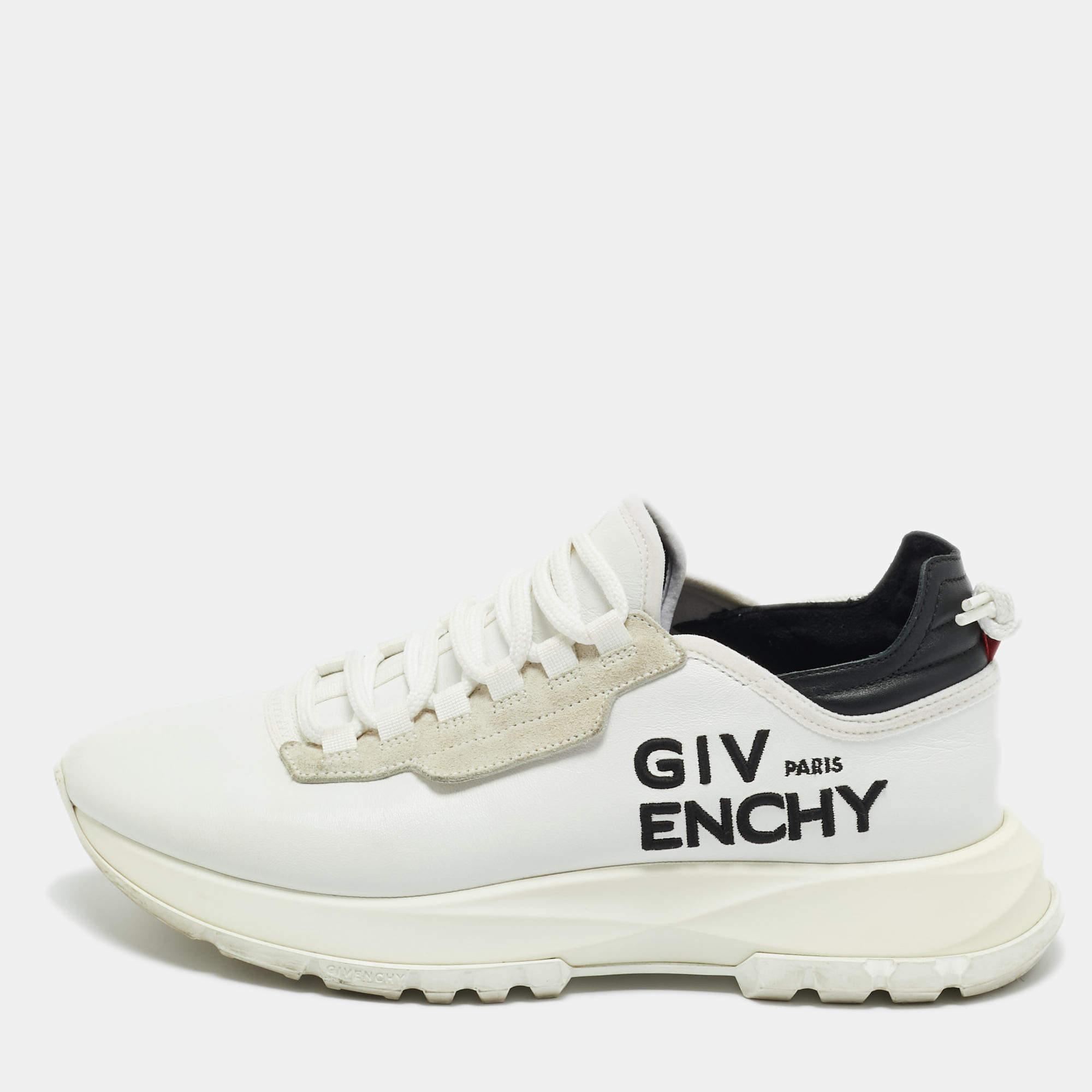 Pre Owned Givenchy White Leather and Suede Spectre Lace Up Sneakers Size 39