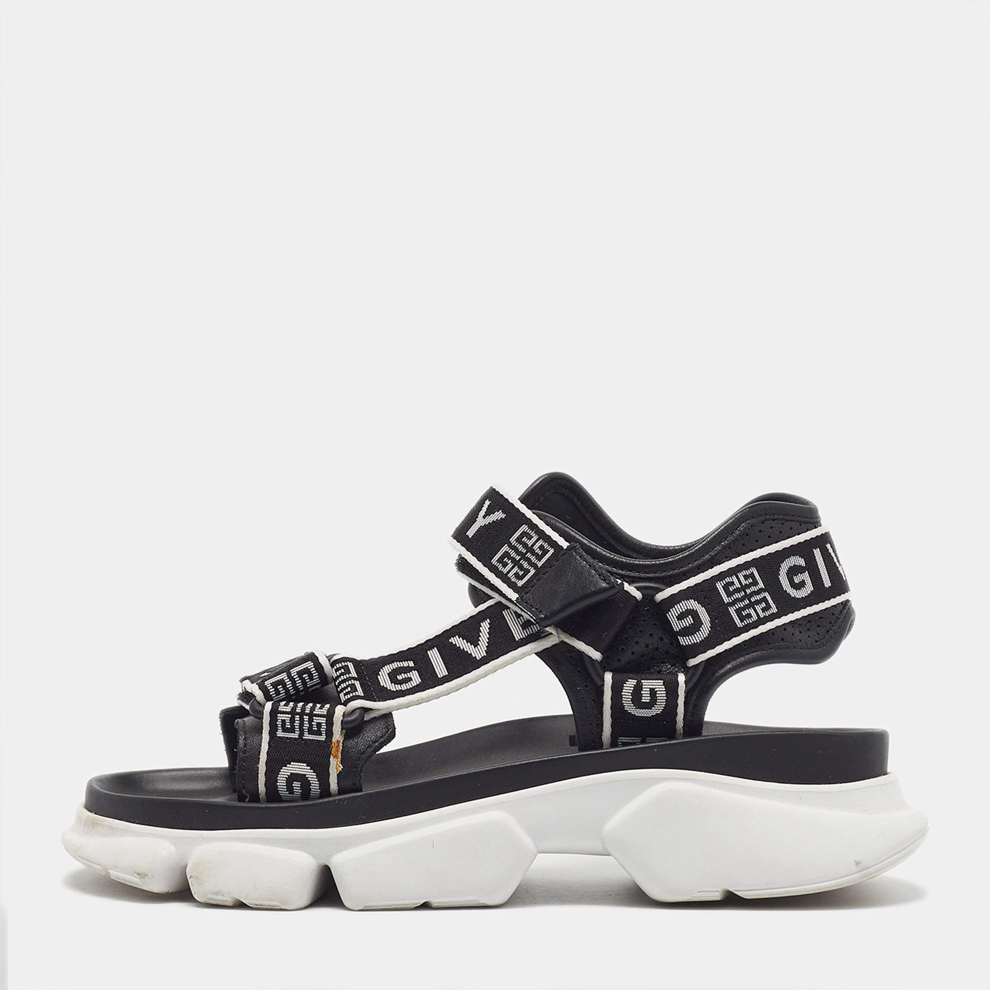Pre Owned Givenchy Jaw Size 39.5 Black Leather Ankle Strap Sandals