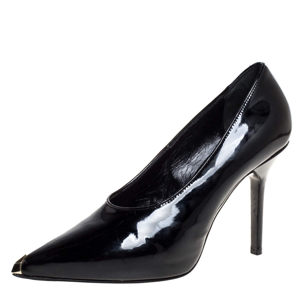 Givenchy Black Patent Leather Pointed Toe Pumps Size 39.5