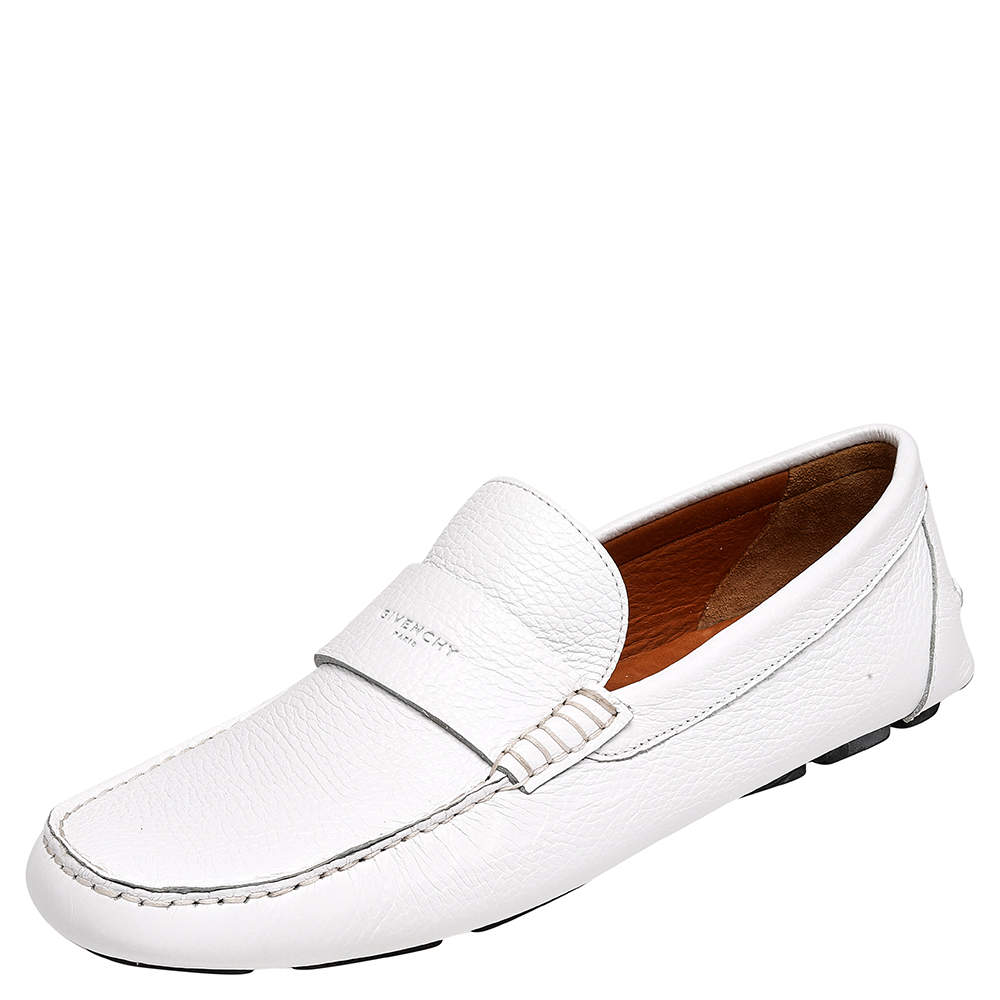 Givenchy White Leather Slip on Loafers Size 43