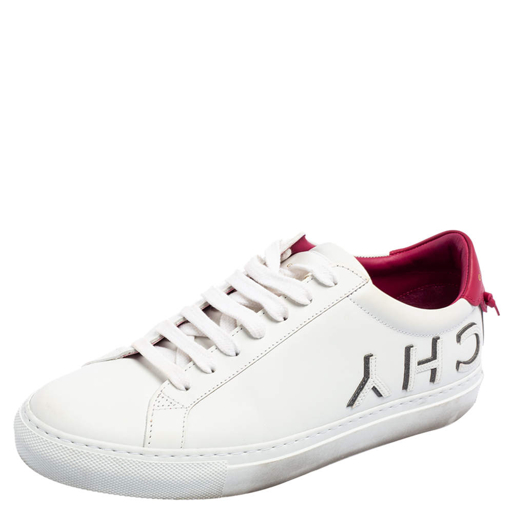 Pre Owned Givenchy White Leather Urban Street Logo Applique Low-Top Sneakers Size 38