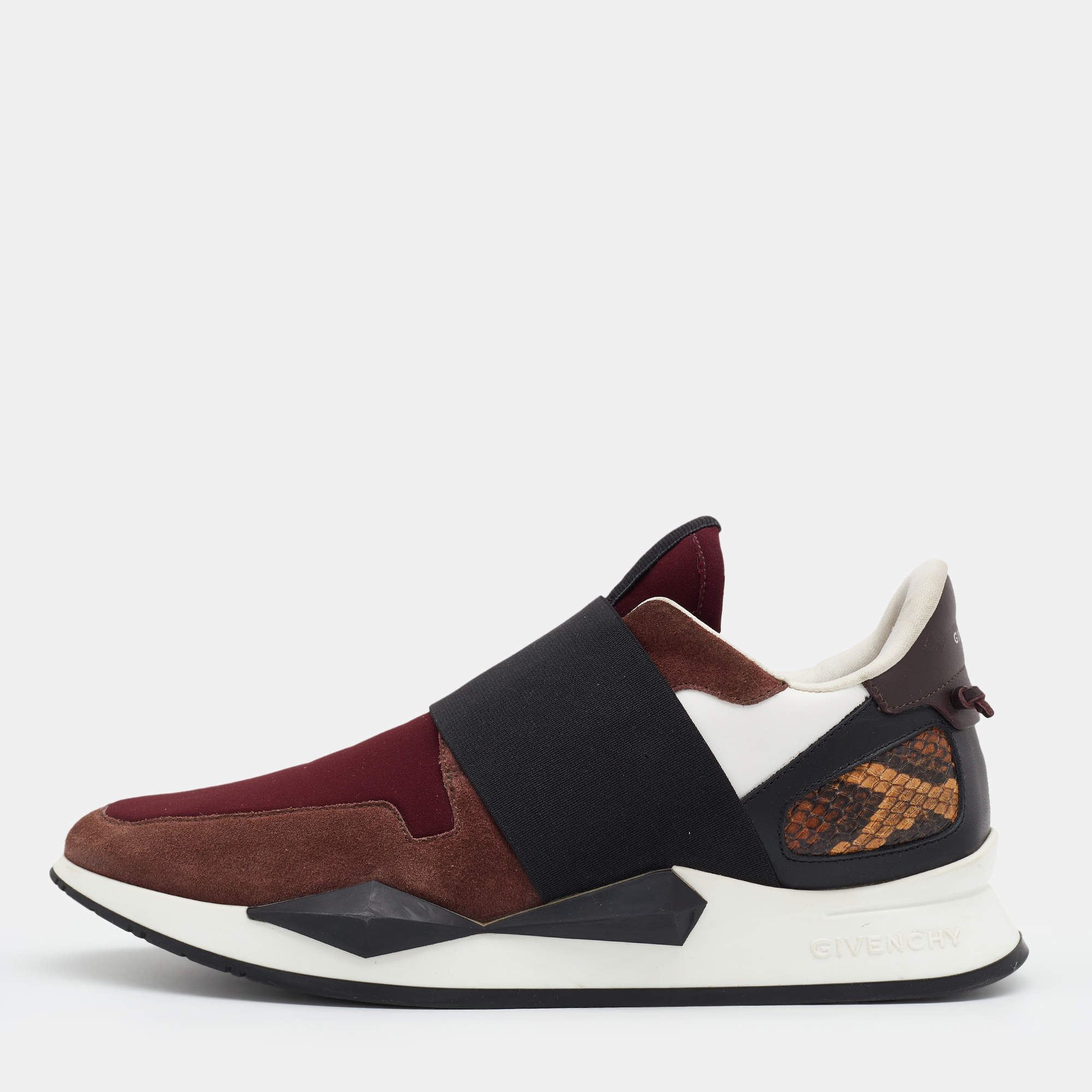 Pre Owned Givenchy Multicolor Neoprene and Leather Elastic Strap Active Sneakers Size 38