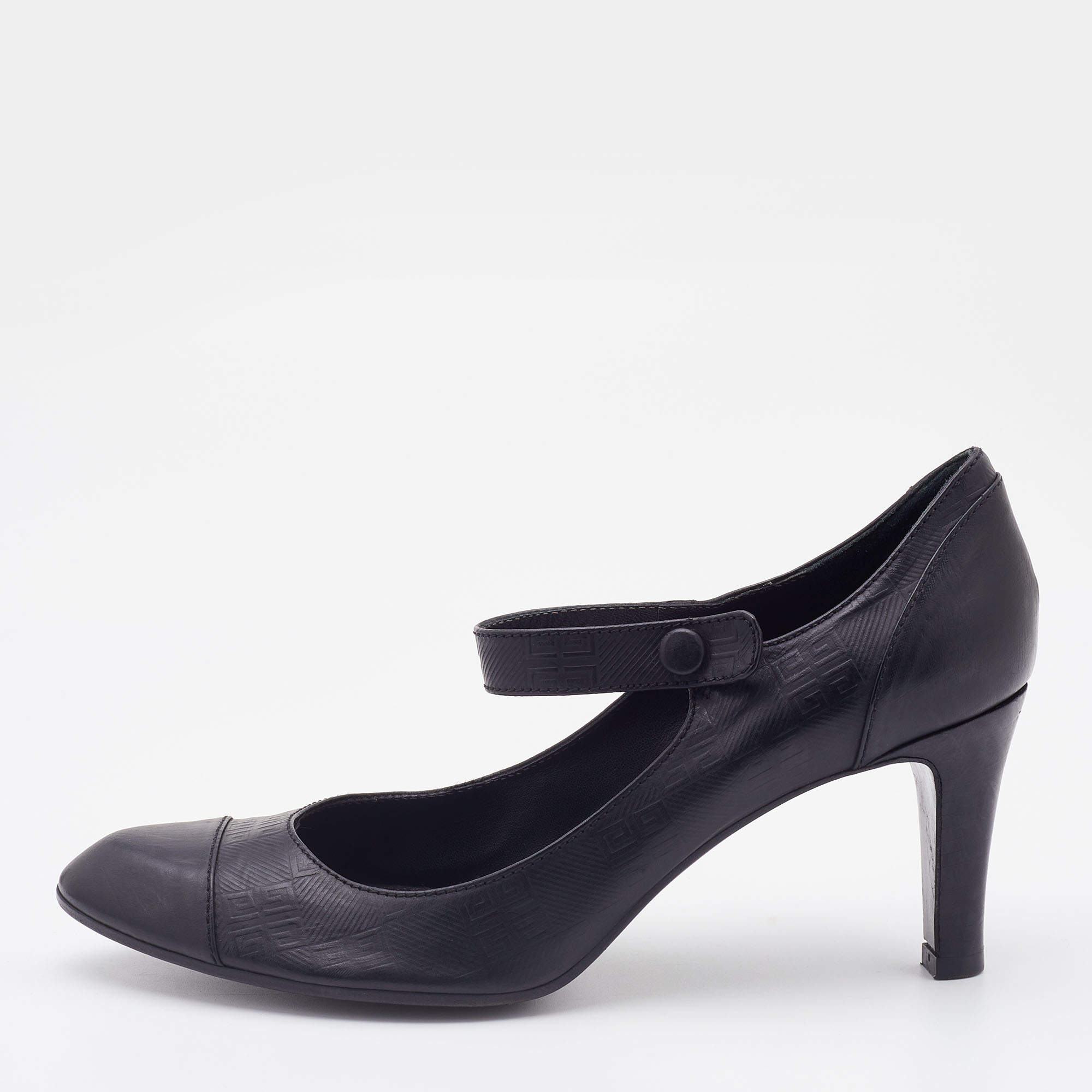 Pre Owned Givenchy Black Leather Mary Jane Pumps Size 39