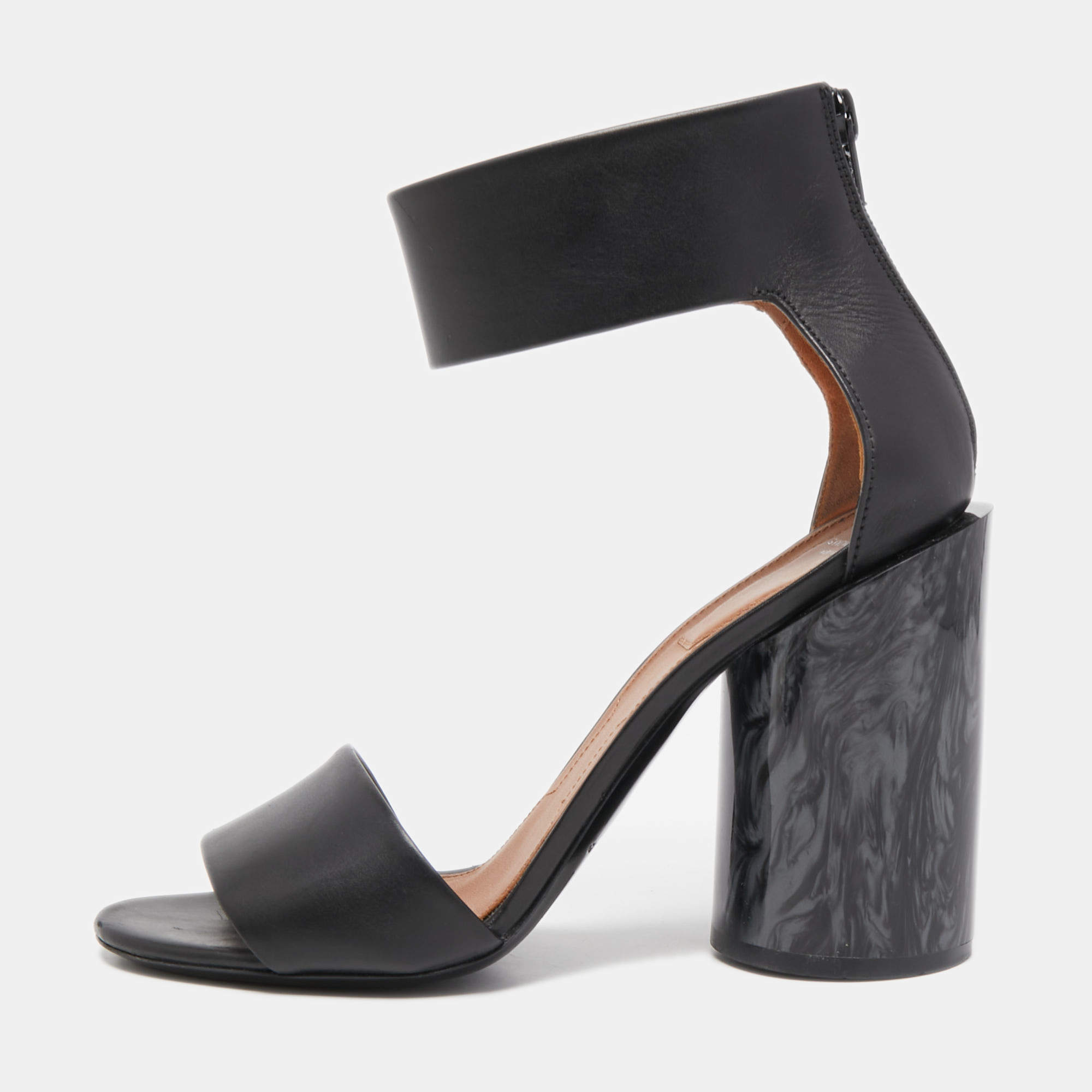 Givenchy Black Leather Ankle Strap Sandals Size 40
