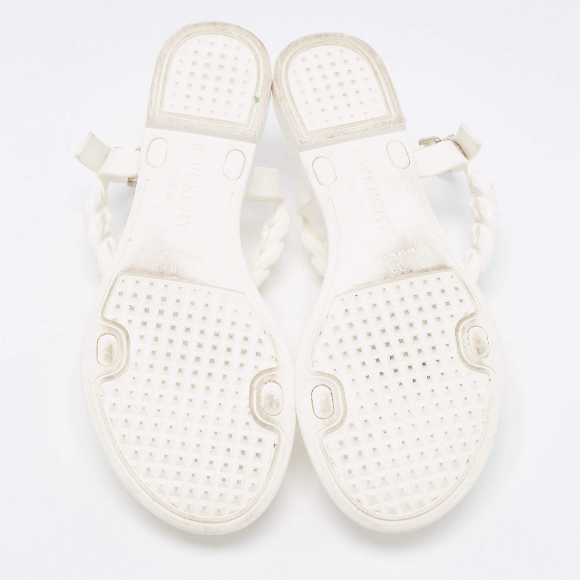 Givenchy White Jelly Chain Link Flat Sandals Size 39 Givenchy TLC