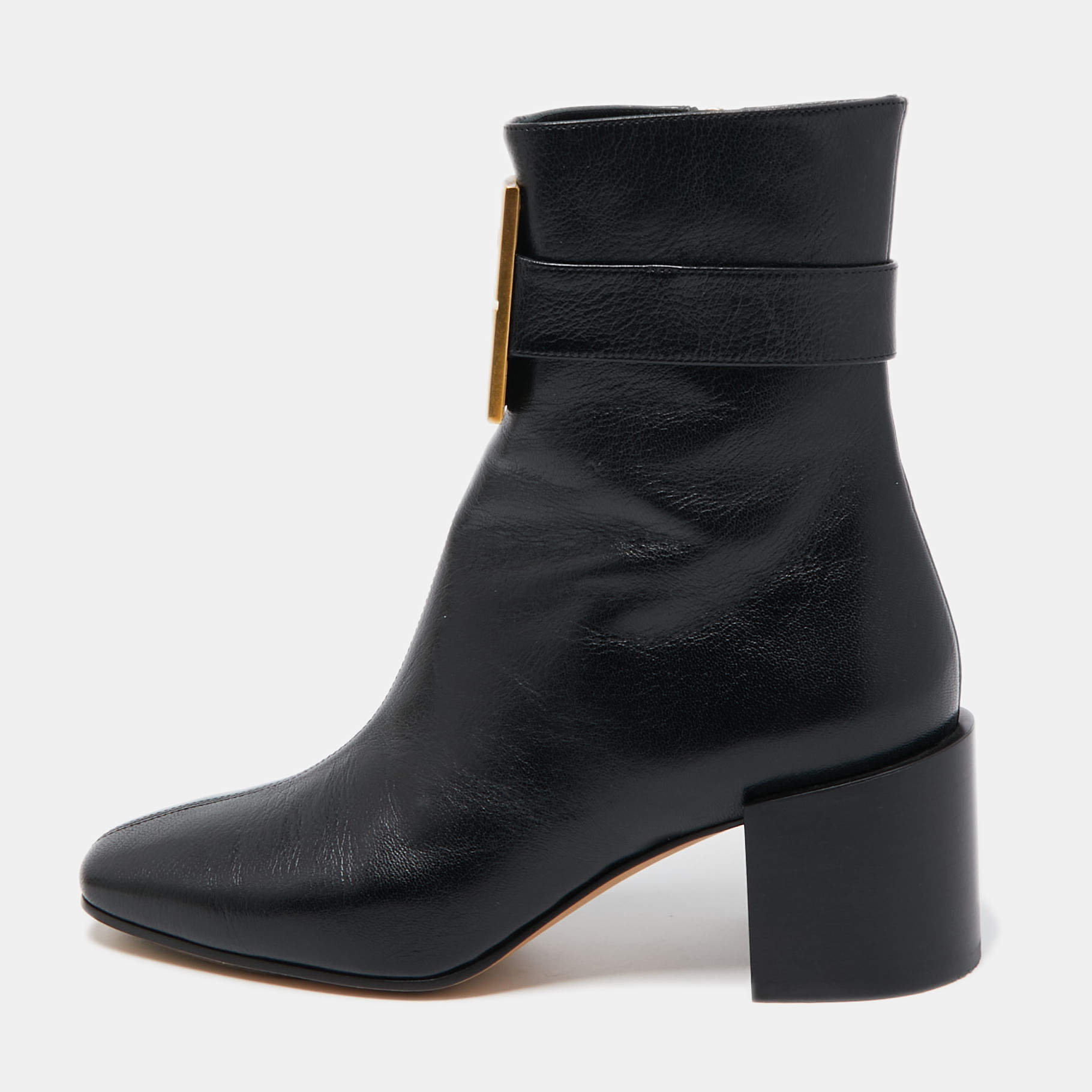 Givenchy Black Leather 4G Ankle Boots Size 36