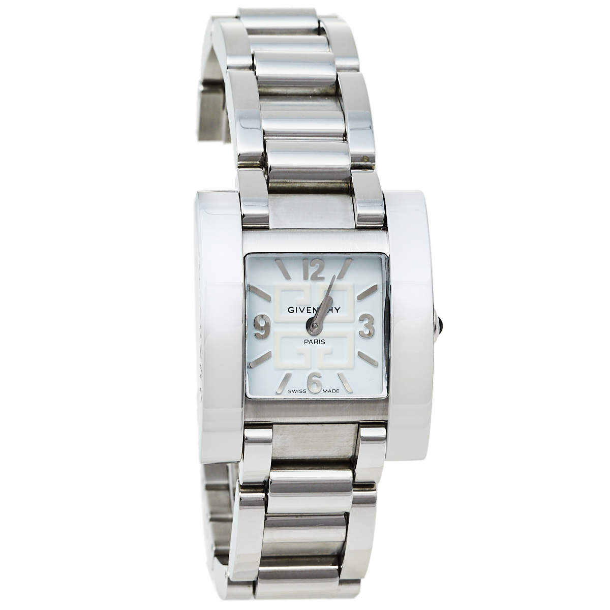 Pre Owned ساعة يد نسائية جيفنشي كيليوس 003013727 ستانلس ستيل بيضاء 29 مم